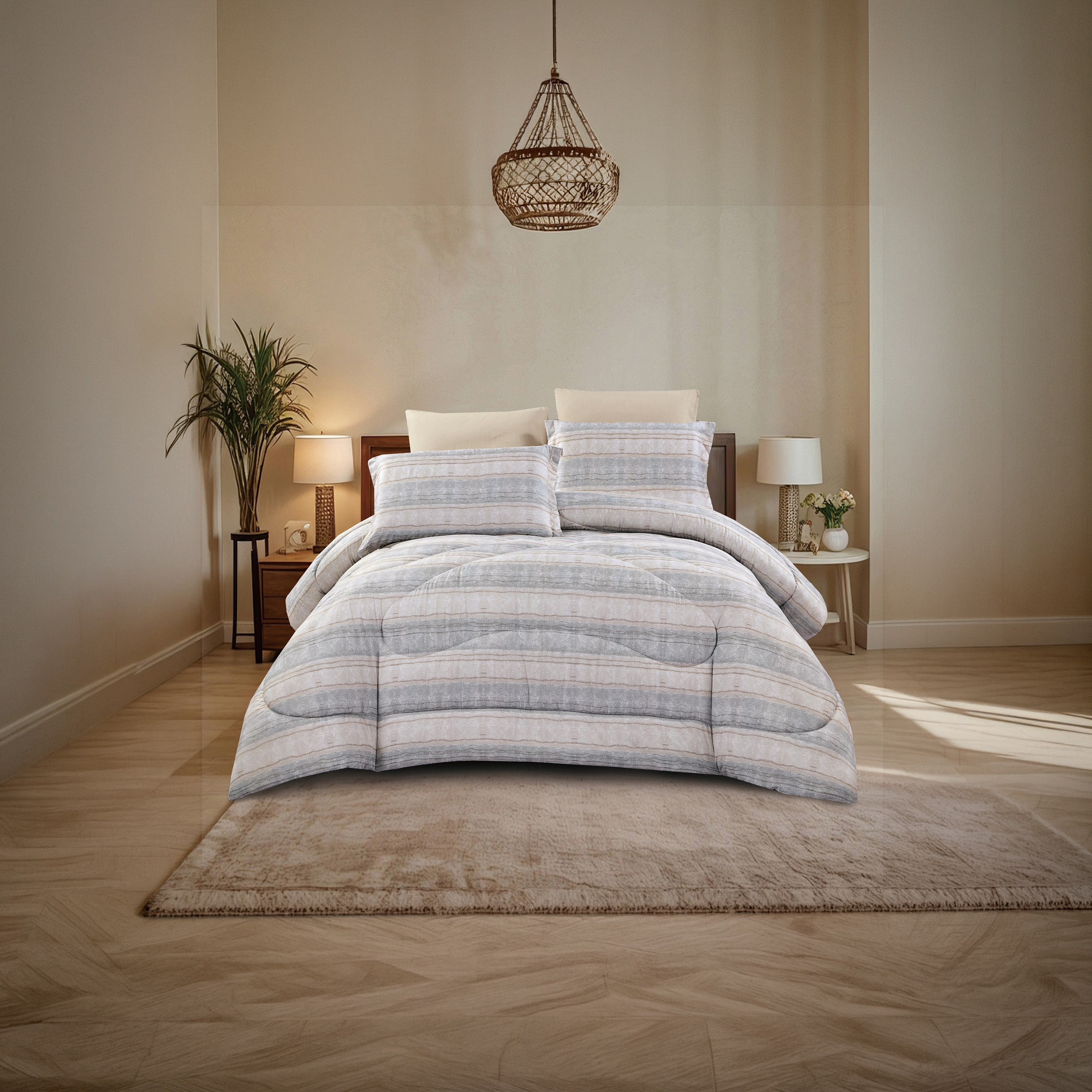 Lifestyle Super King Printed 6 Piece Reversible Comforter Set - 260x240cmss-household-bedding-comfortersandbedspreads-comforters-image-1