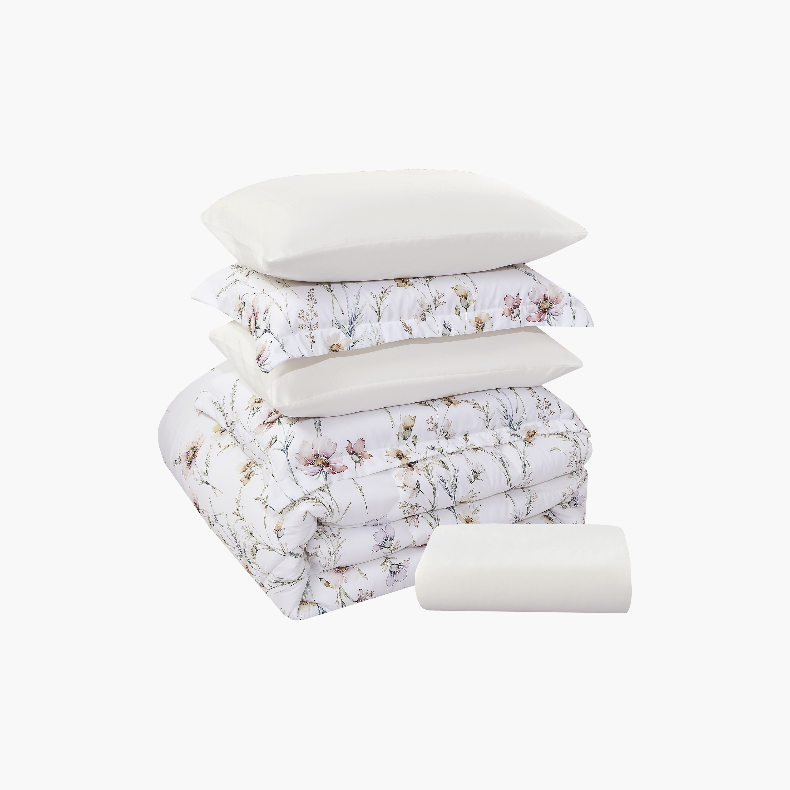 Lifestyle Super King Floral Print 6 Piece Reversible Comforter Set - 260x240cms-household-bedding-comfortersandbedspreads-comforters-image-7
