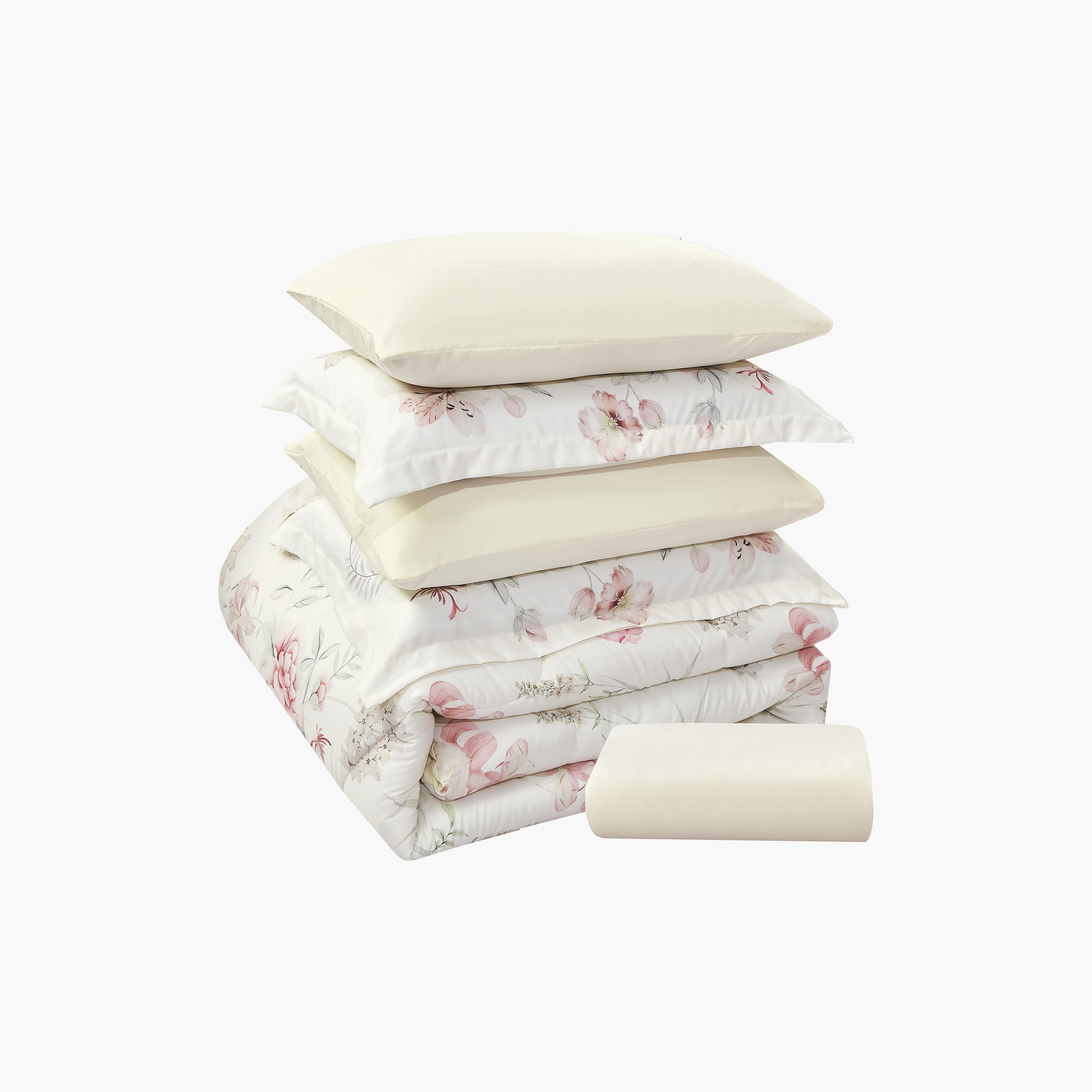 Lifestyle Super King Floral Print 6 Piece Reversible Comforter Set - 260x240cms-household-bedding-comfortersandbedspreads-comforters-image-7