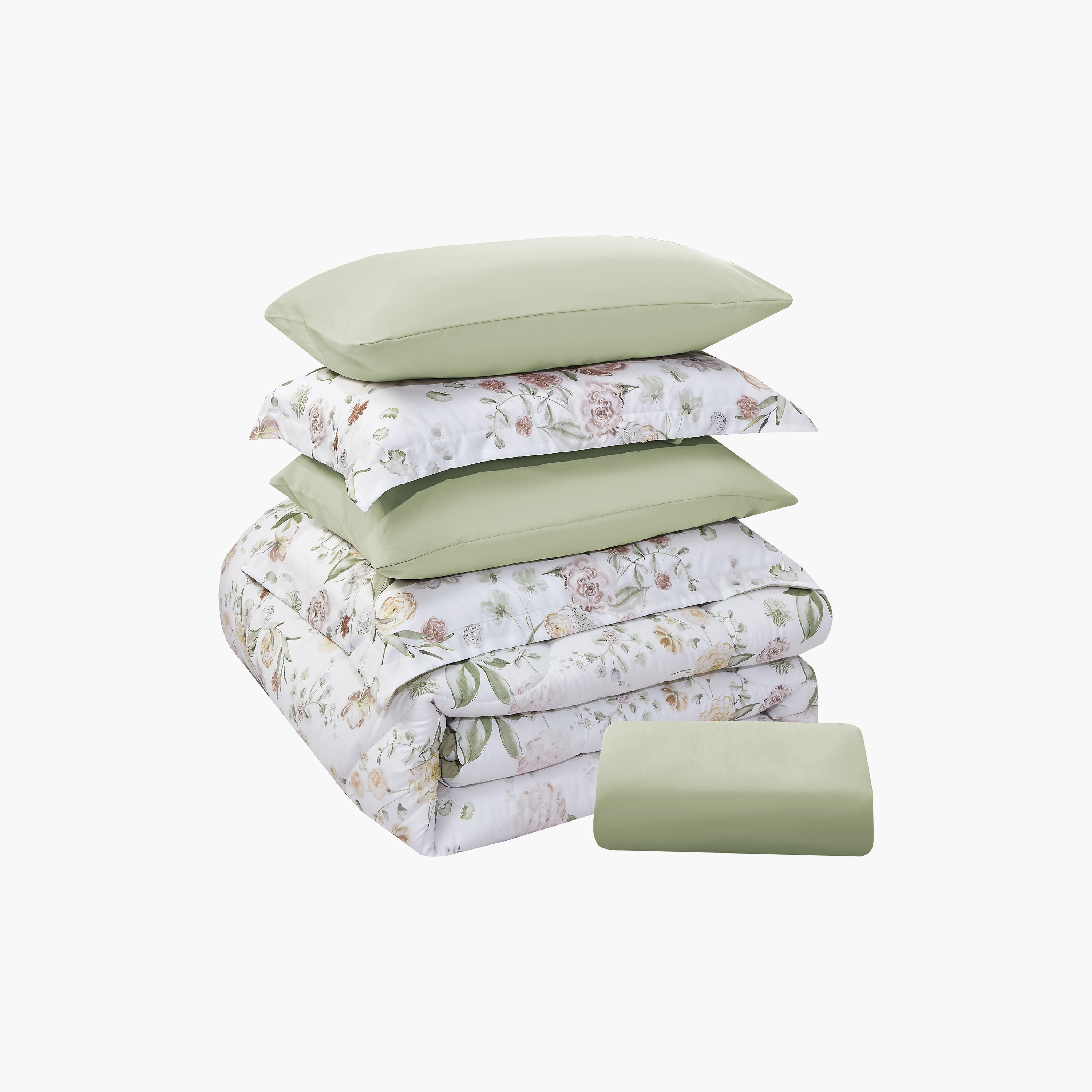 Lifestyle Super King Floral Print 6 Piece Reversible Comforter Set - 260x240cms-household-bedding-comfortersandbedspreads-comforters-image-7