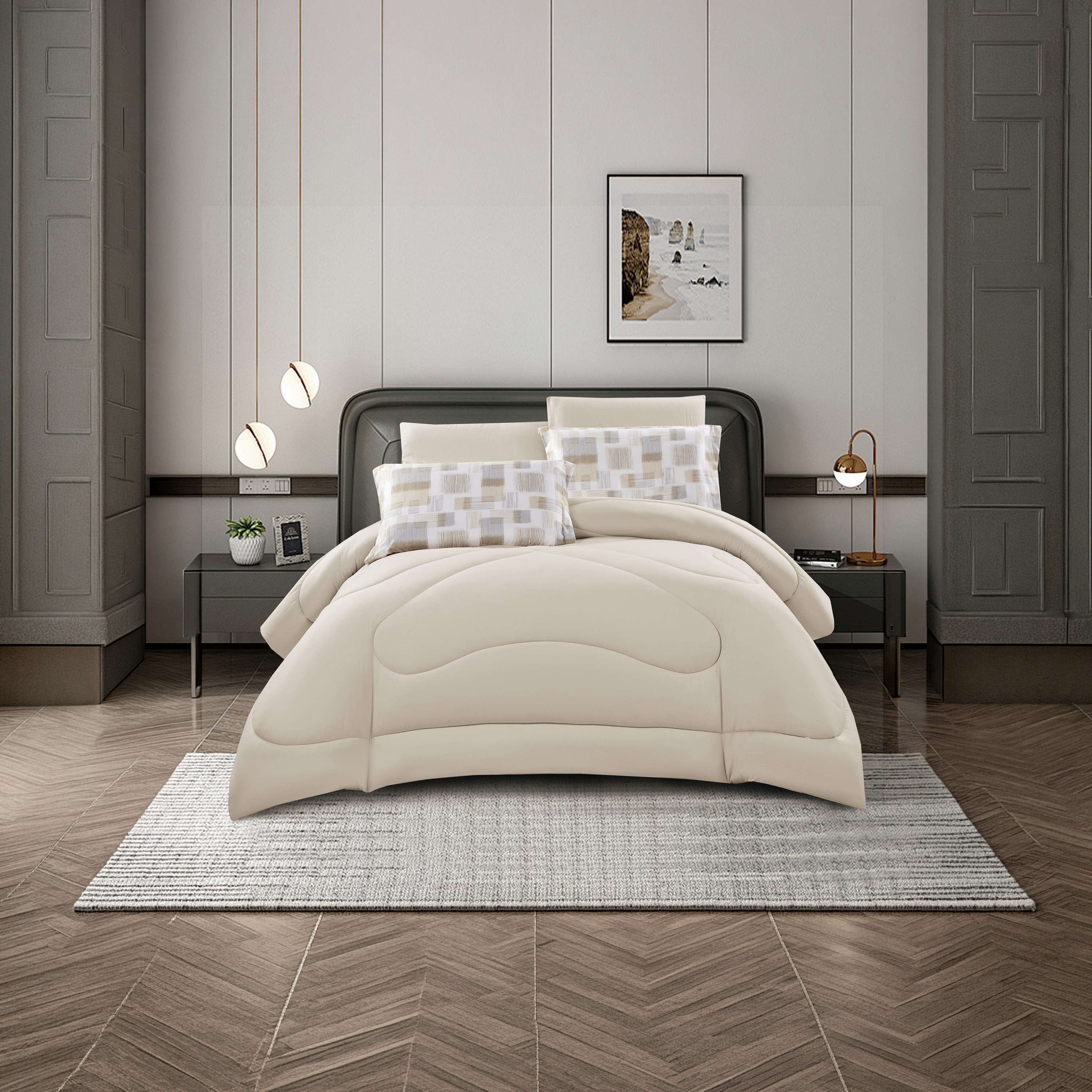 Lifestyle Super King Geometric 6 Piece Reversible Comforter Set -260x240cmss-household-bedding-comfortersandbedspreads-comforters-image-2