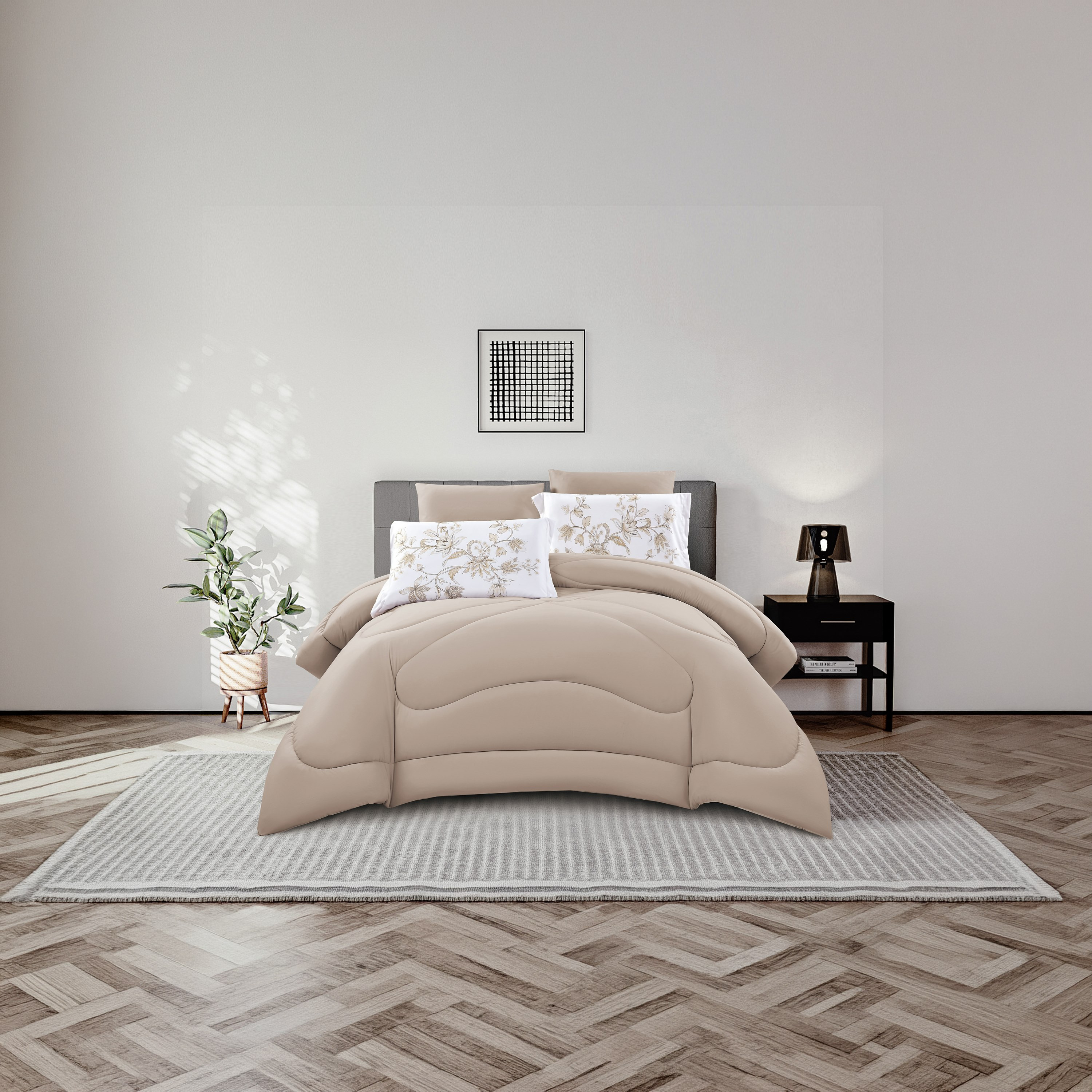 Lifestyle Super King Floral Print 6 Piece Reversible Comforter Set - 260x240cms-household-bedding-comfortersandbedspreads-comforters-image-2