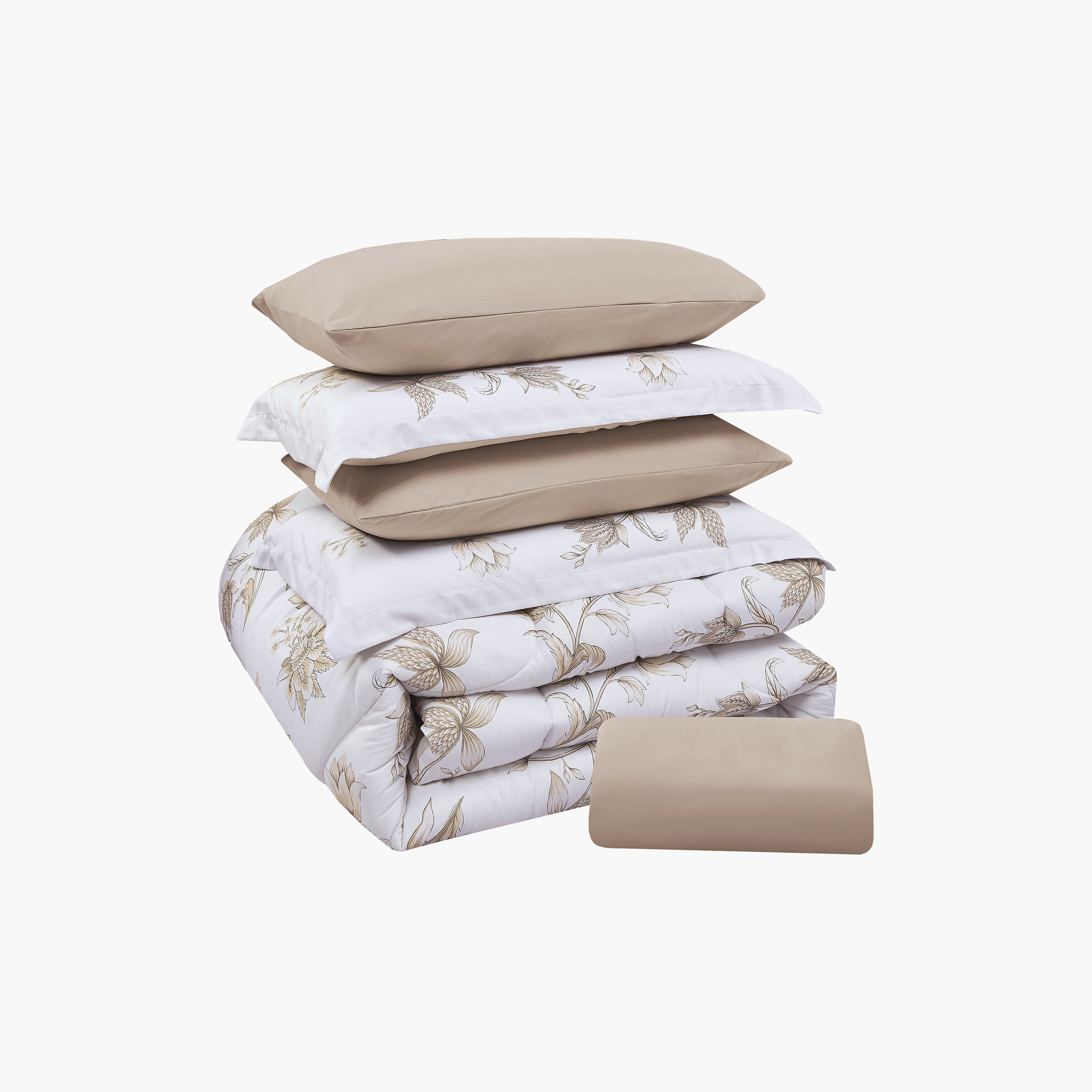Lifestyle Super King Floral Print 6 Piece Reversible Comforter Set - 260x240cms-household-bedding-comfortersandbedspreads-comforters-image-7