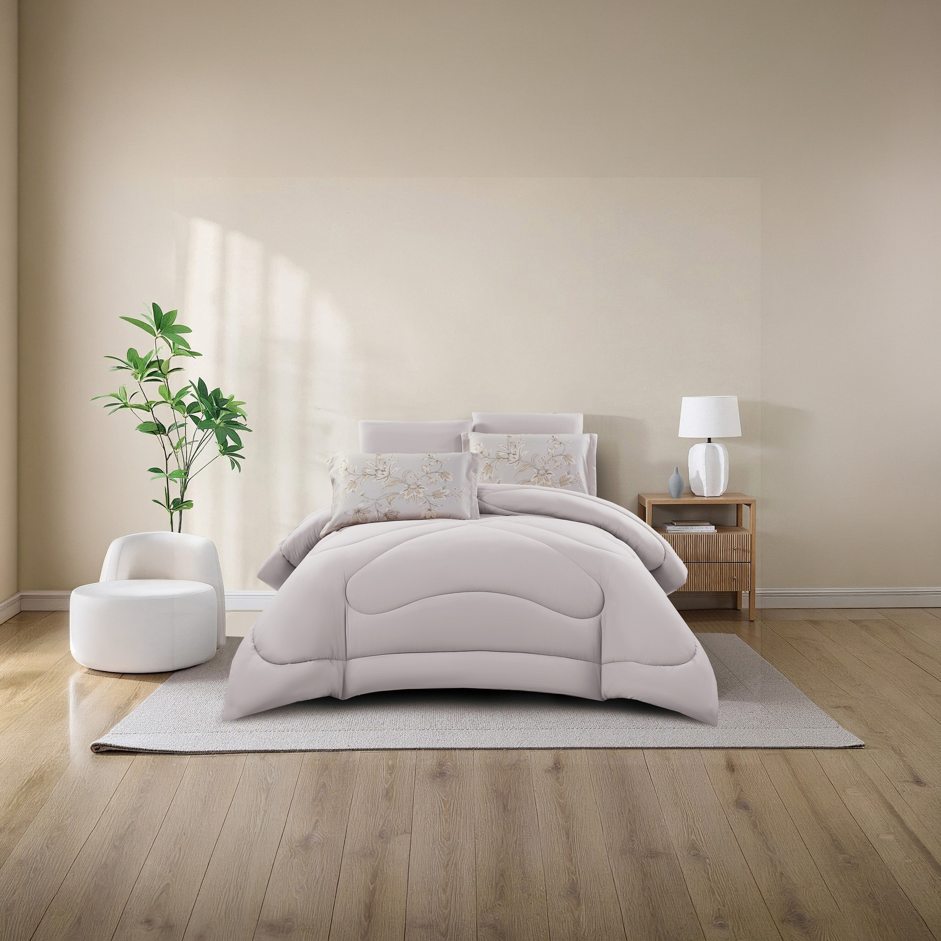 Lifestyle Queen Floral Print 4 Piece Reversible Comforter Set - 170x240cms-household-bedding-comfortersandbedspreads-comforters-image-2