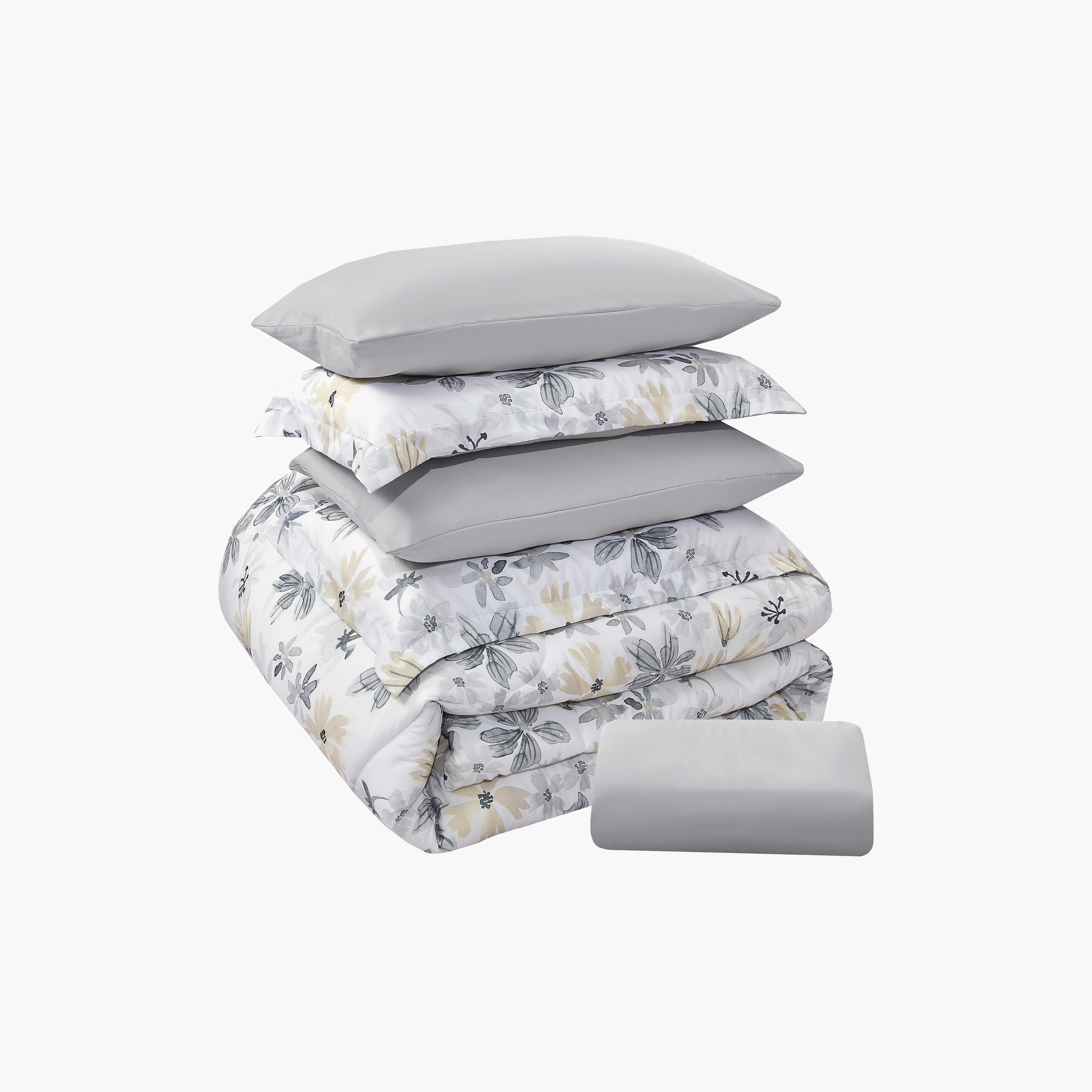 Lifestyle Queen Floral Print 4 Piece Reversible Comforter Set - 170x240cms-household-bedding-comfortersandbedspreads-comforters-image-7