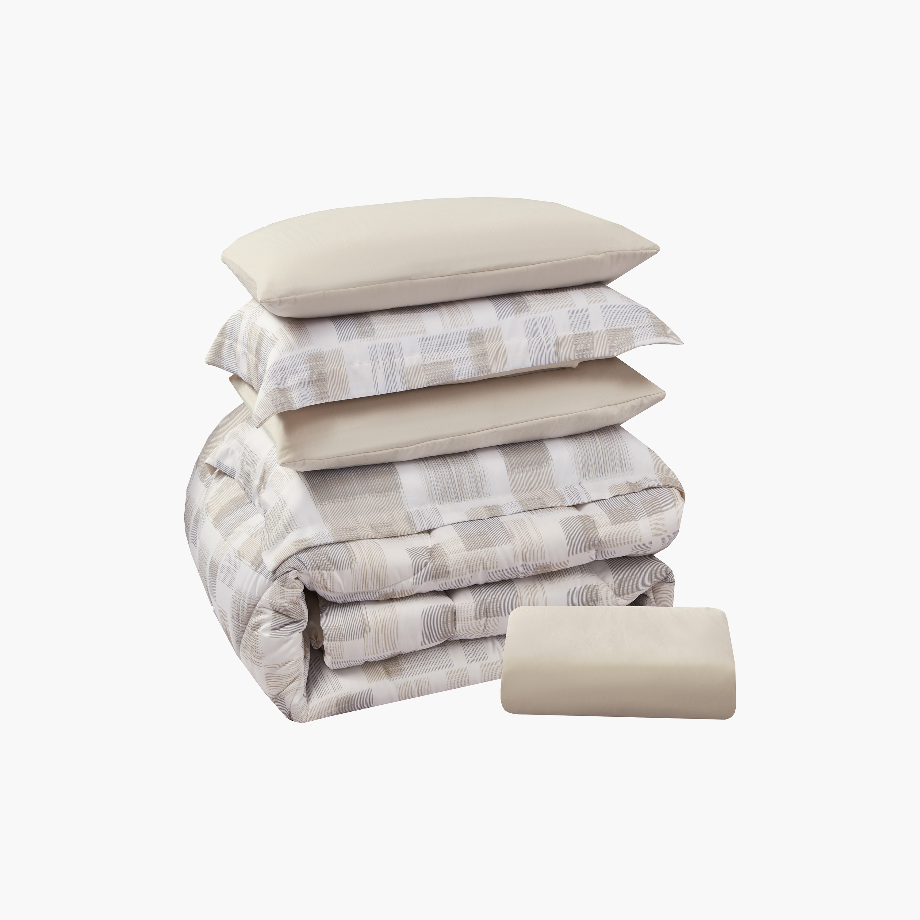 Lifestyle Queen Geometric 4 Piece Reversible Comforter Set -170x240cms-household-bedding-comfortersandbedspreads-comforters-image-7