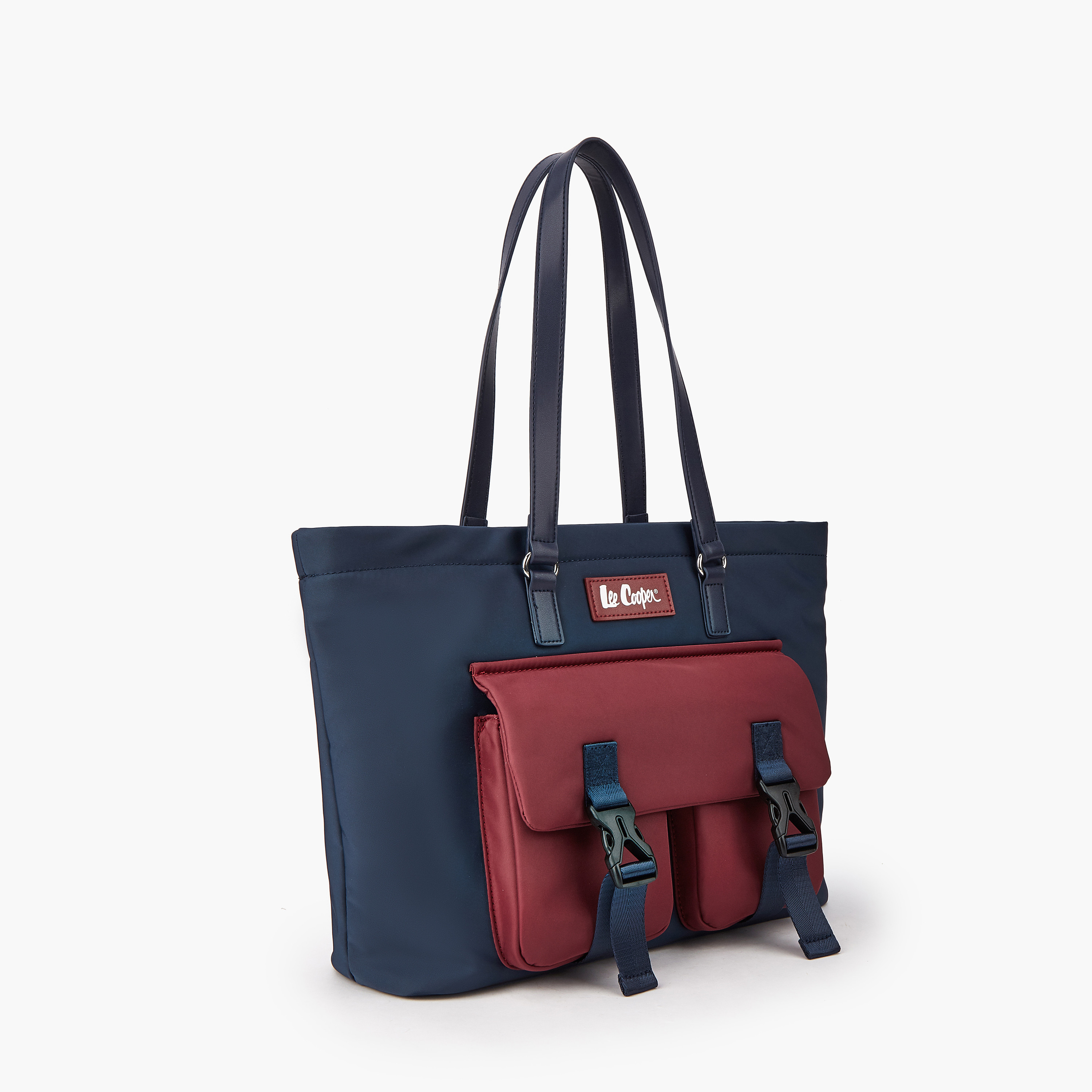 Lee Cooper Colourblock Tote Bag with Handles-women-bagsandwallets-handbags-image-2