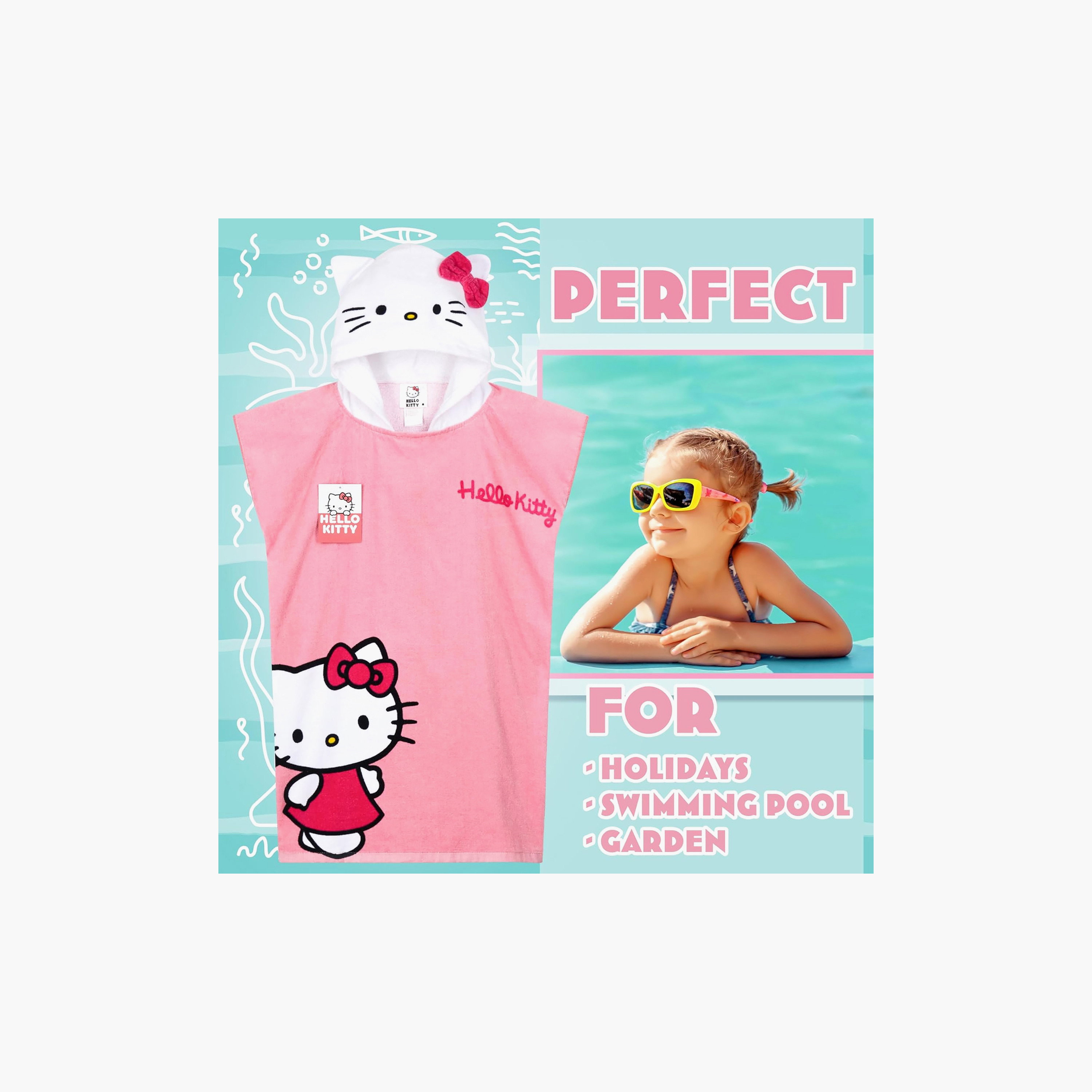 Disney Baby Towel with Hello Kitty Print-baby-bathandcare-towels-image-2