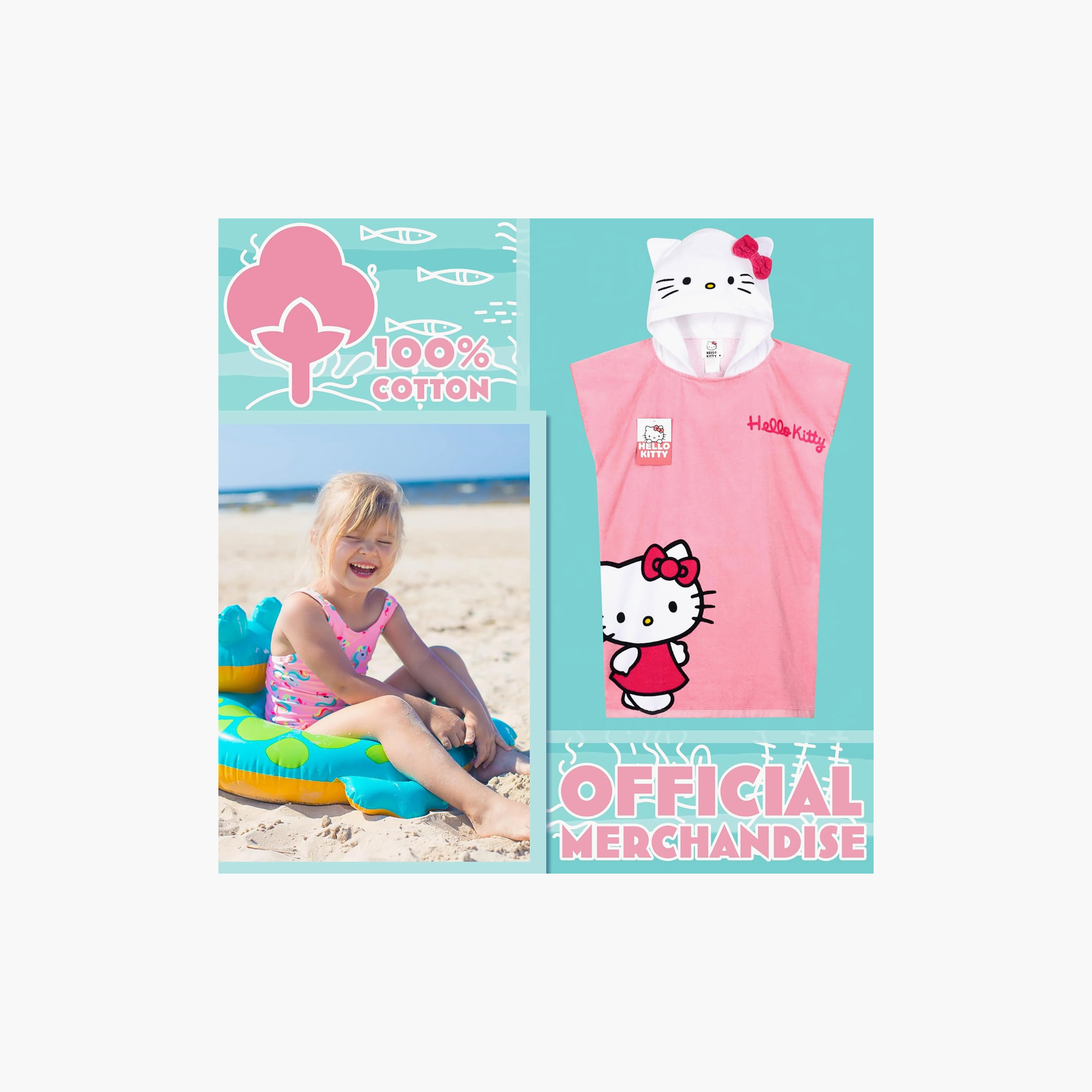Disney Baby Towel with Hello Kitty Print-baby-bathandcare-towels-image-3