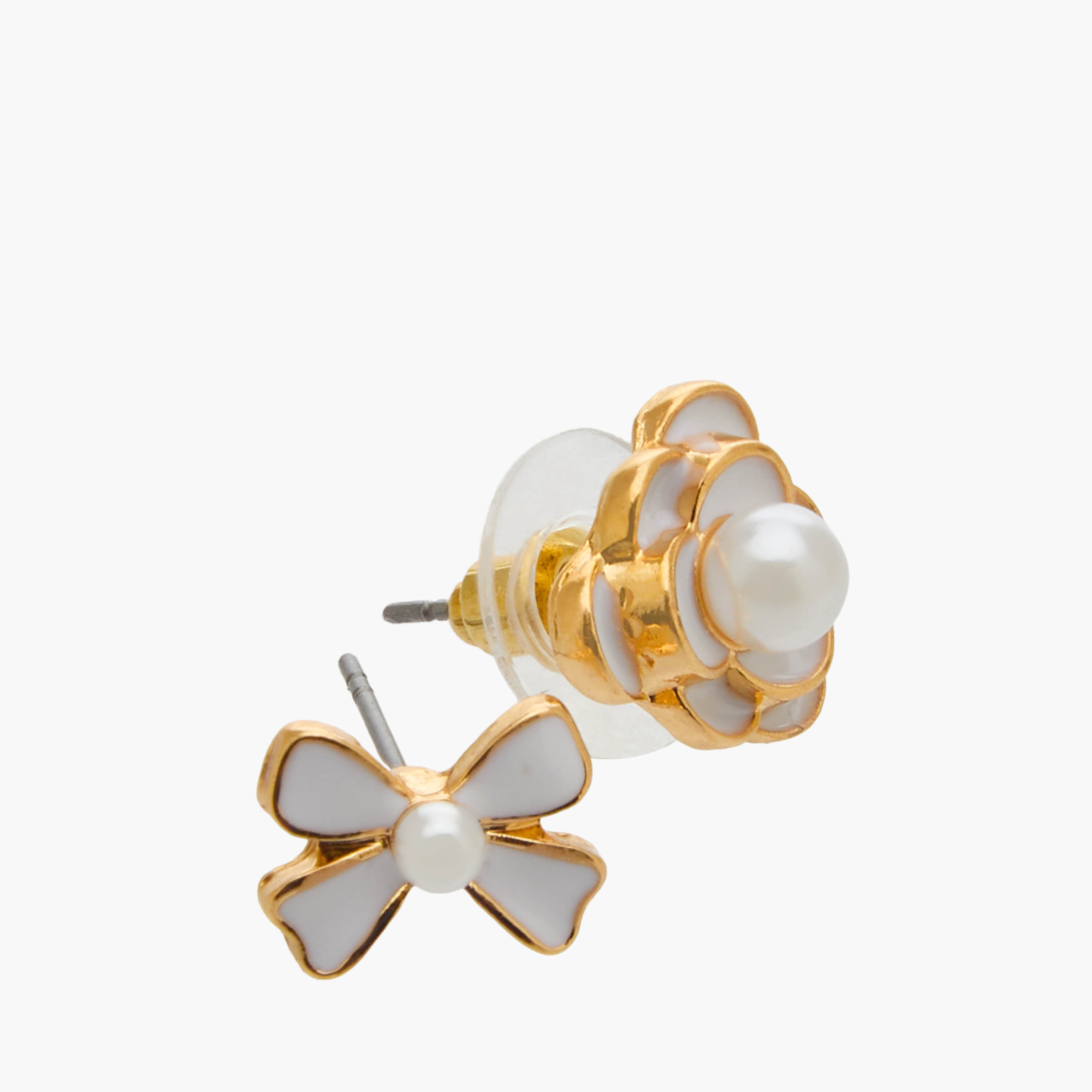 Set of 3 - Gold Tone Stud Earrings with Pushback Closure-women-watchesandjewellery-jewellery-earrings-image-5