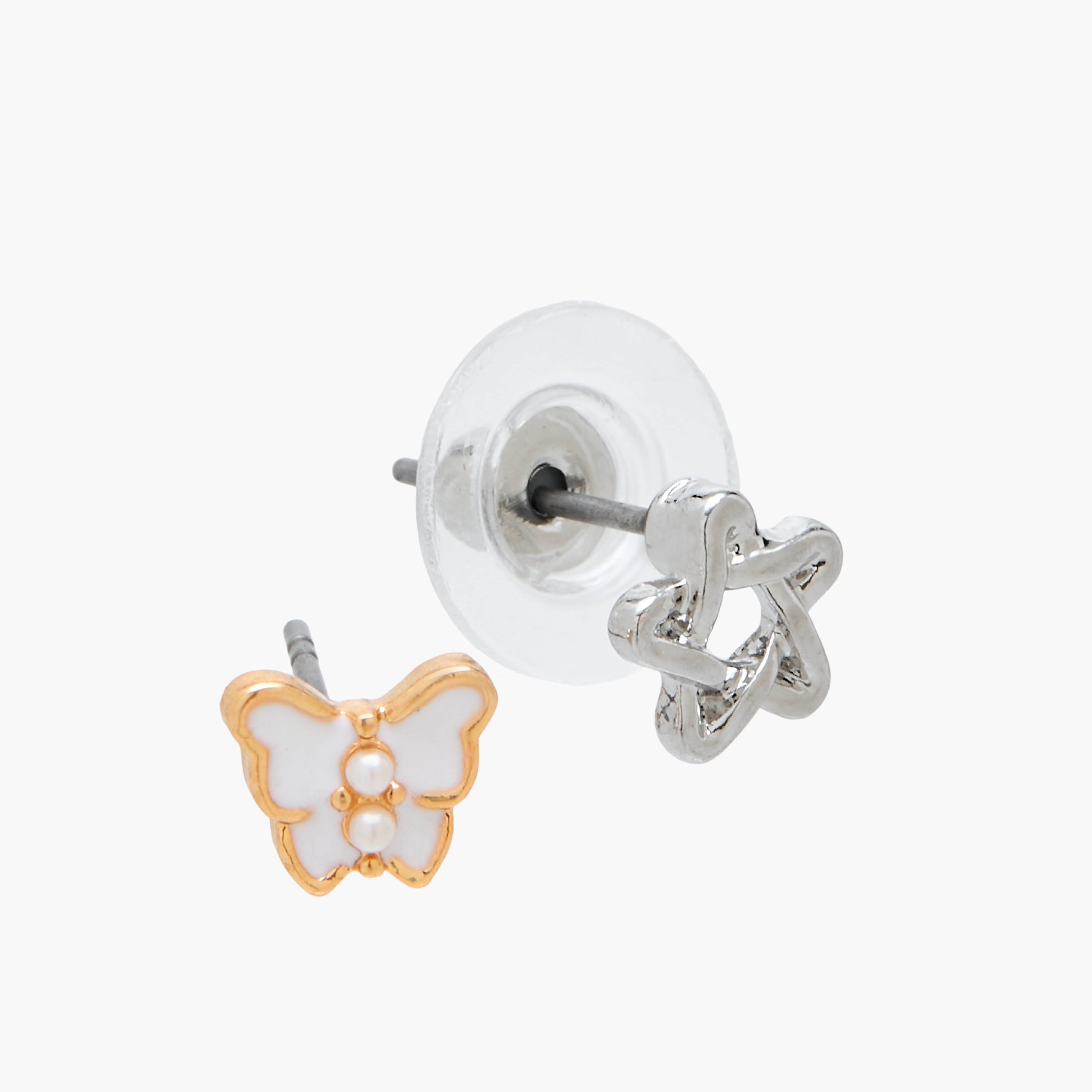 Pack of 6 Gold Tone Stud Earrings with Pushback Closure-women-watchesandjewellery-jewellery-earrings-image-4