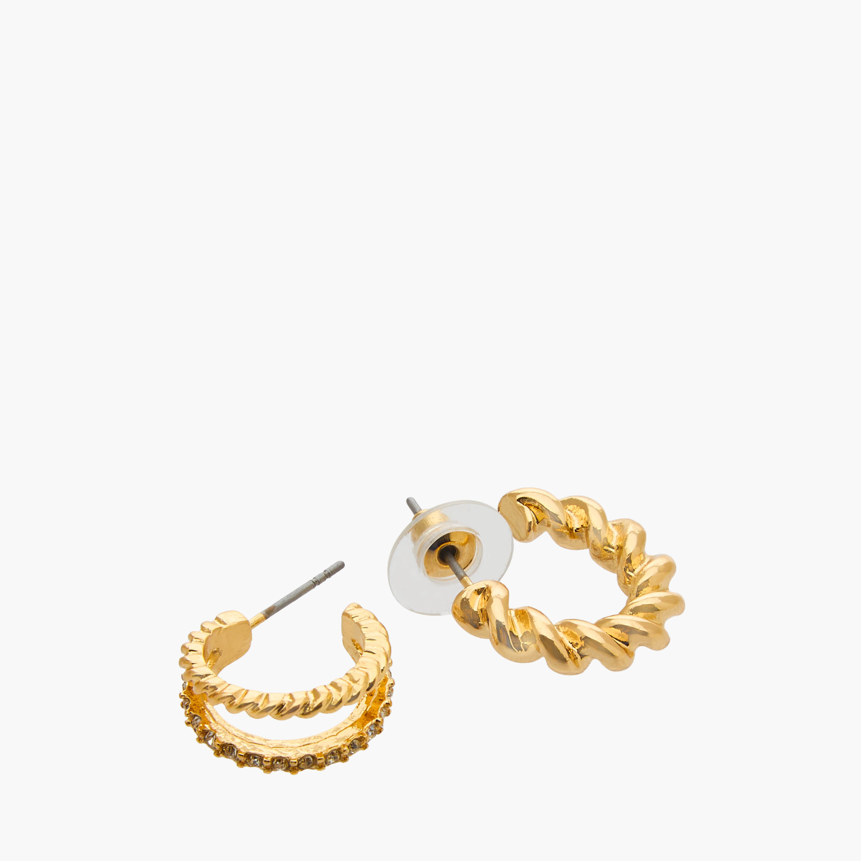 Pack of 9 Gold Tone Assorted Earrings with Pushback Closure-women-watchesandjewellery-jewellery-earrings-image-4