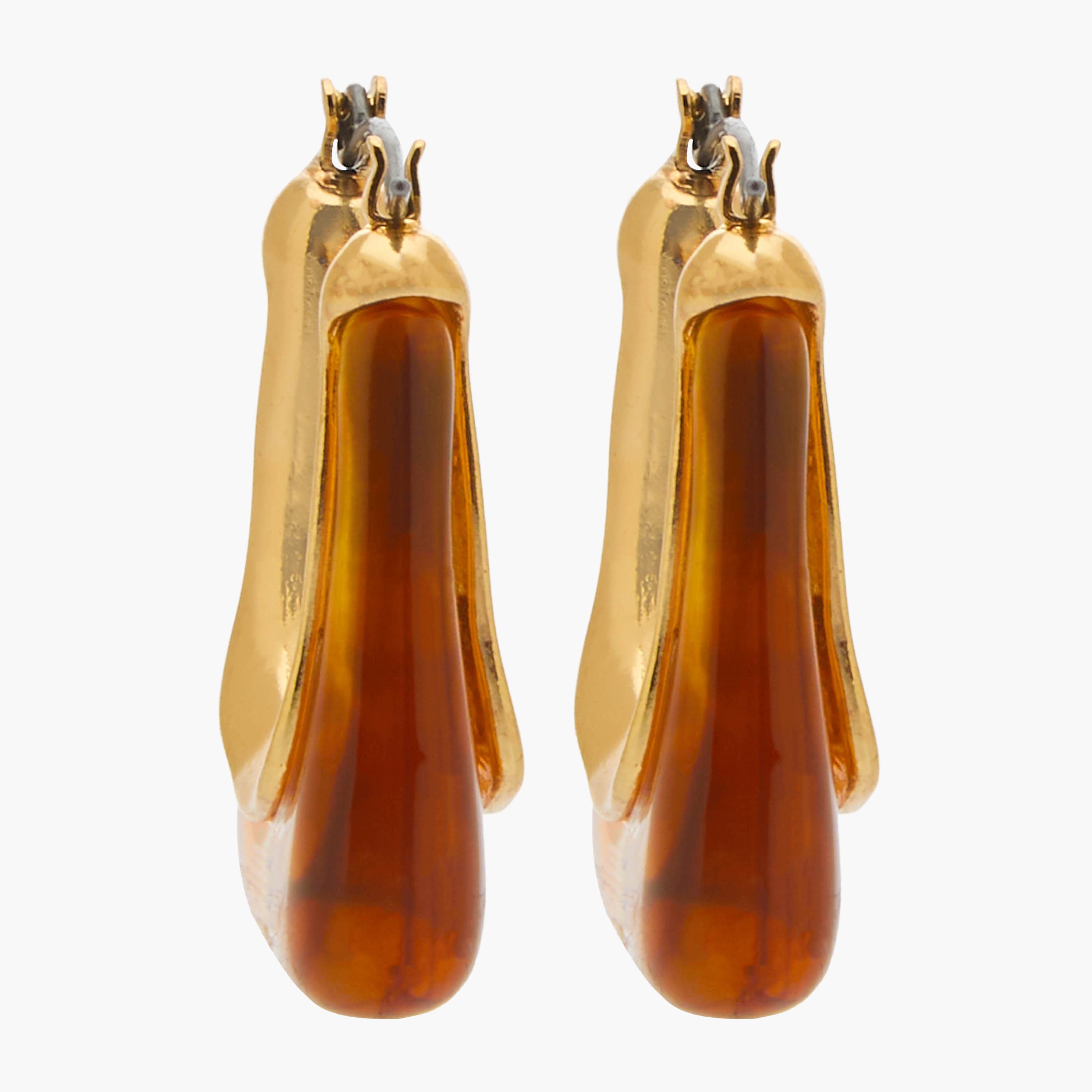 حلق دائري بلون ذهبي بإغلاق مفصلي-women-watchesandjewellery-jewellery-earrings-image-1
