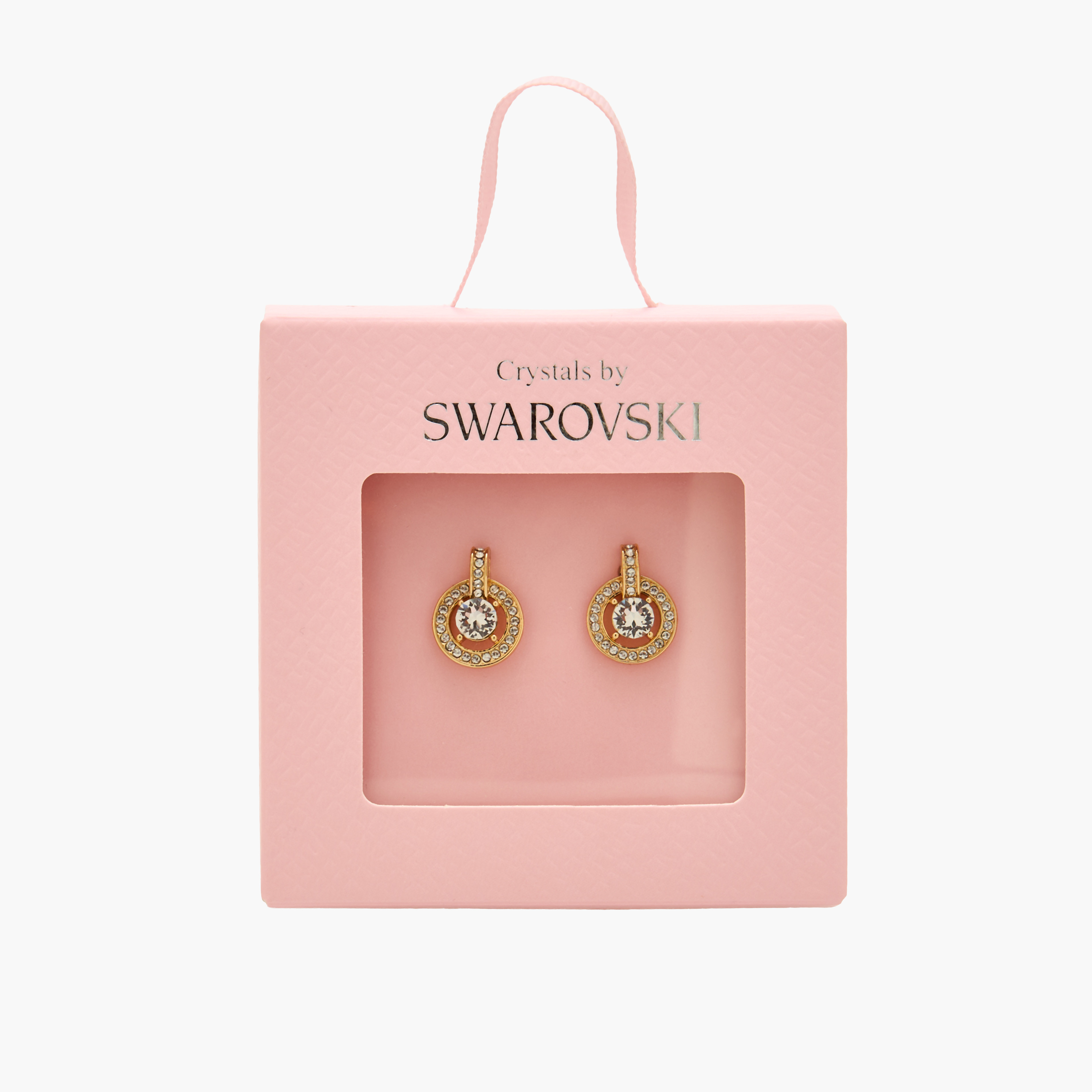 Gold Tone Swarovski Stone Embellished Earrings with Pushback Closure-women-watchesandjewellery-jewellery-earrings-image-5