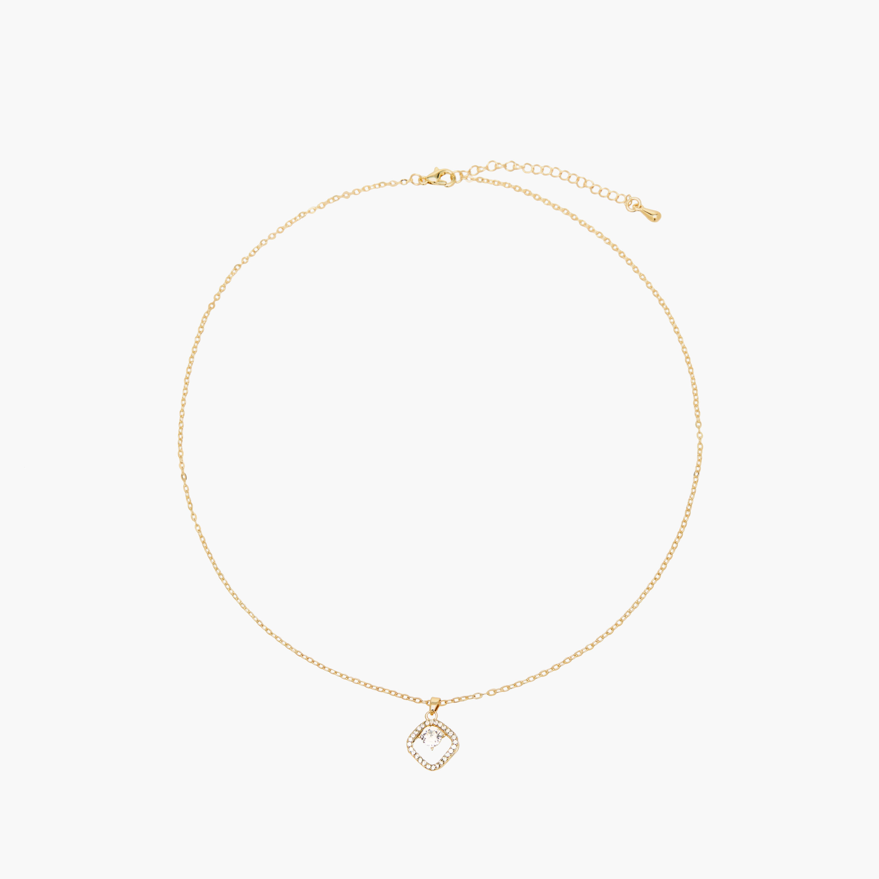 Gold Tone Necklace with Swarovski Stone Embellished Pendant-women-watchesandjewellery-jewellery-necklacesandpendants-image-1