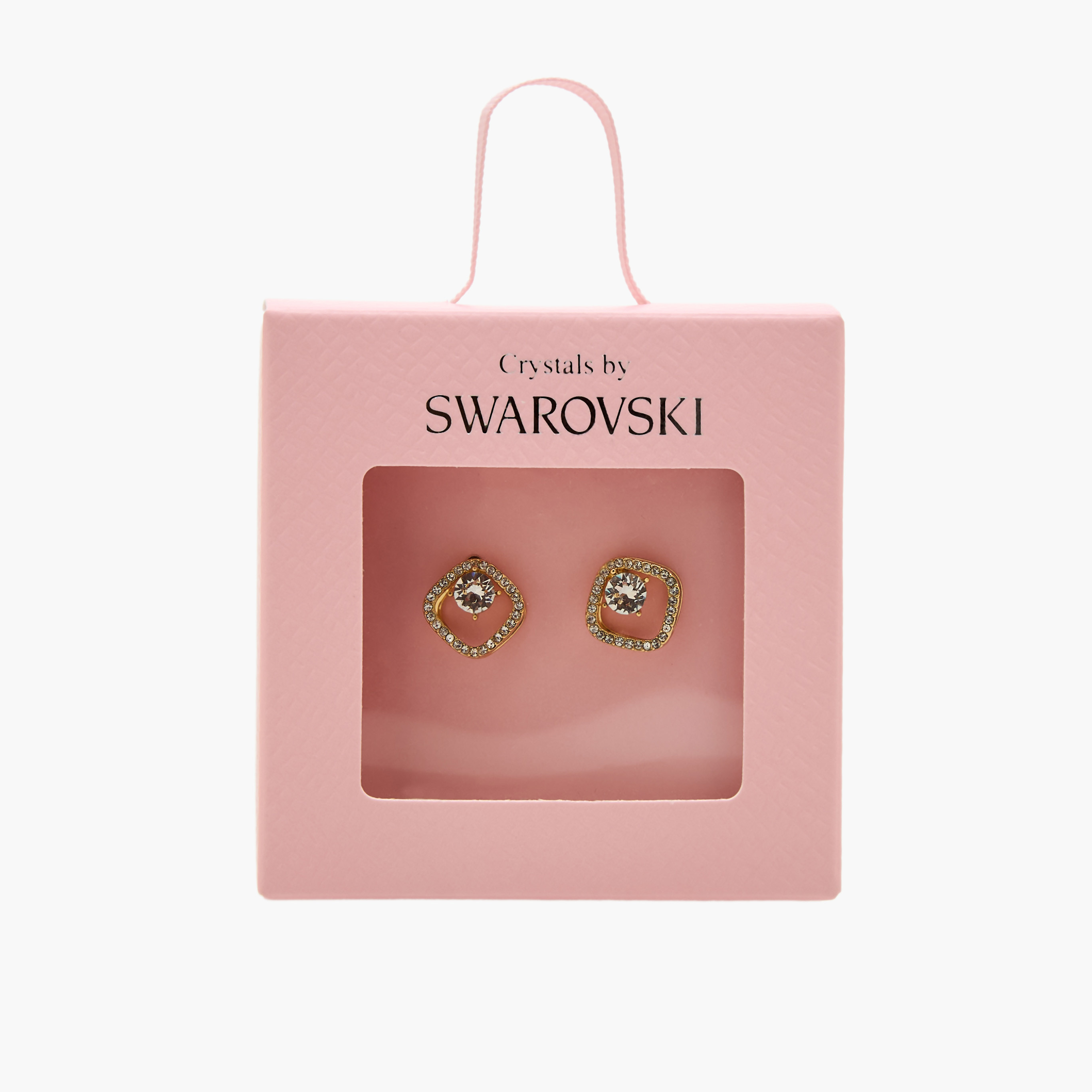 Gold Tone Swarovski Stone Embellished Stud Earrings with Pushback Closure-women-watchesandjewellery-jewellery-earrings-image-5