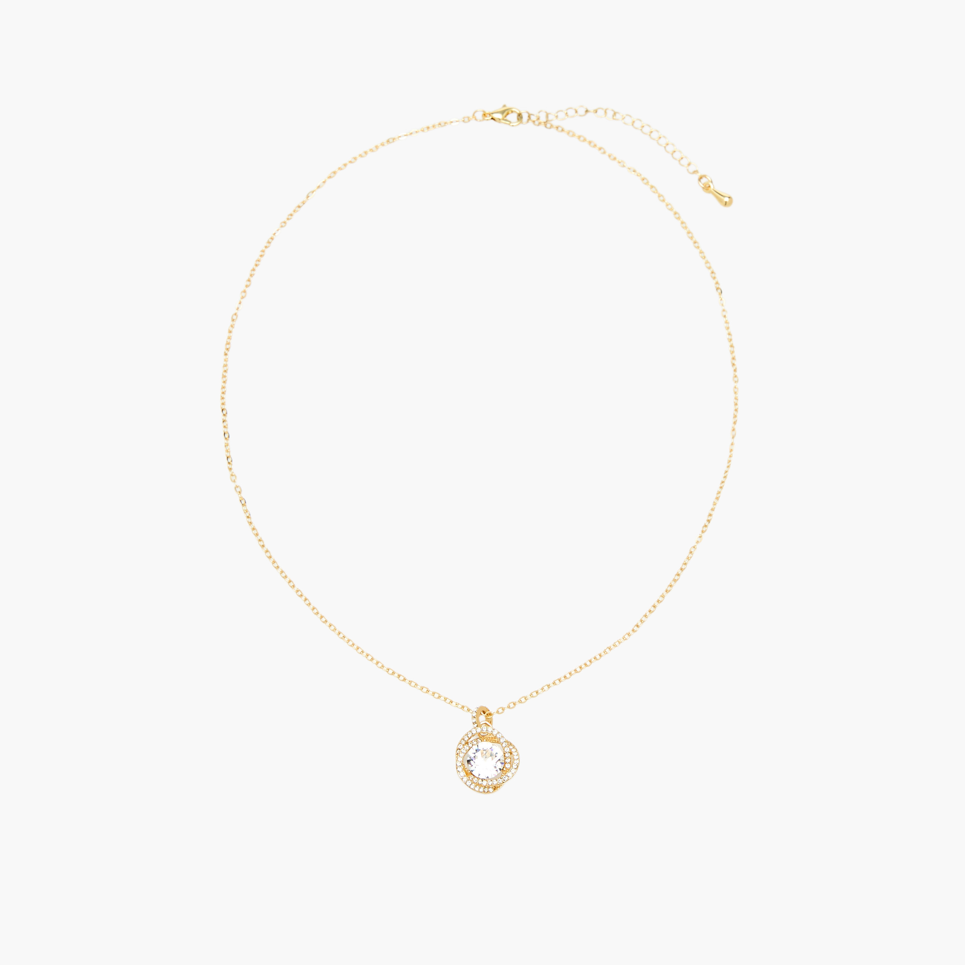 عقد بلون ذهبي ودلاية مزينة بحجر سواروفسكي-women-watchesandjewellery-jewellery-necklacesandpendants-image-1