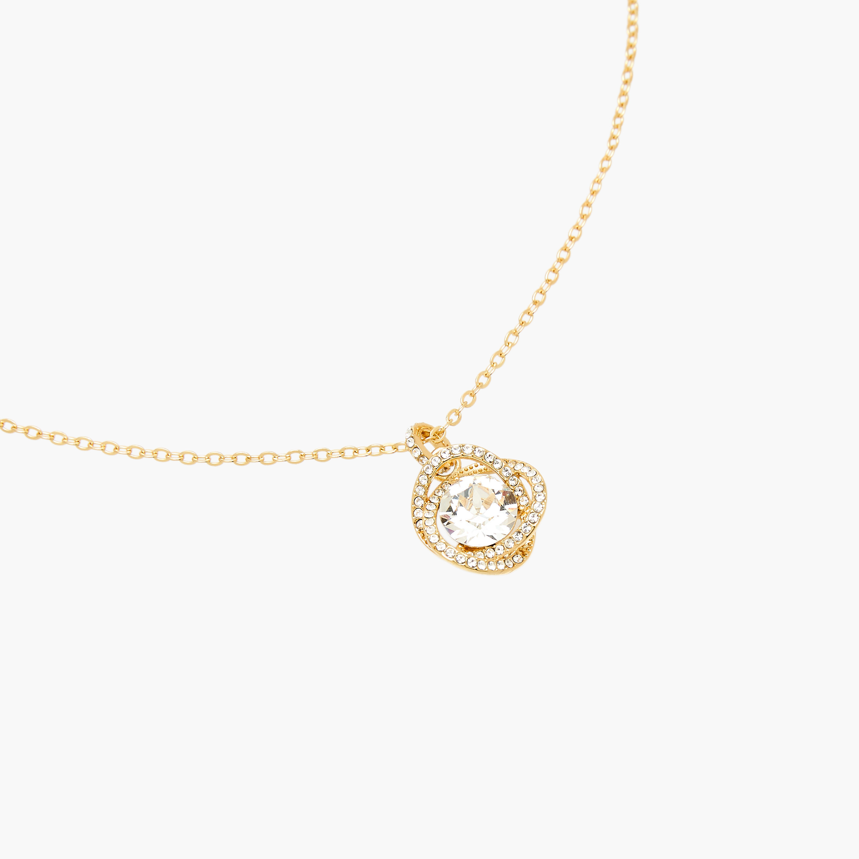 عقد بلون ذهبي ودلاية مزينة بحجر سواروفسكي-women-watchesandjewellery-jewellery-necklacesandpendants-image-2