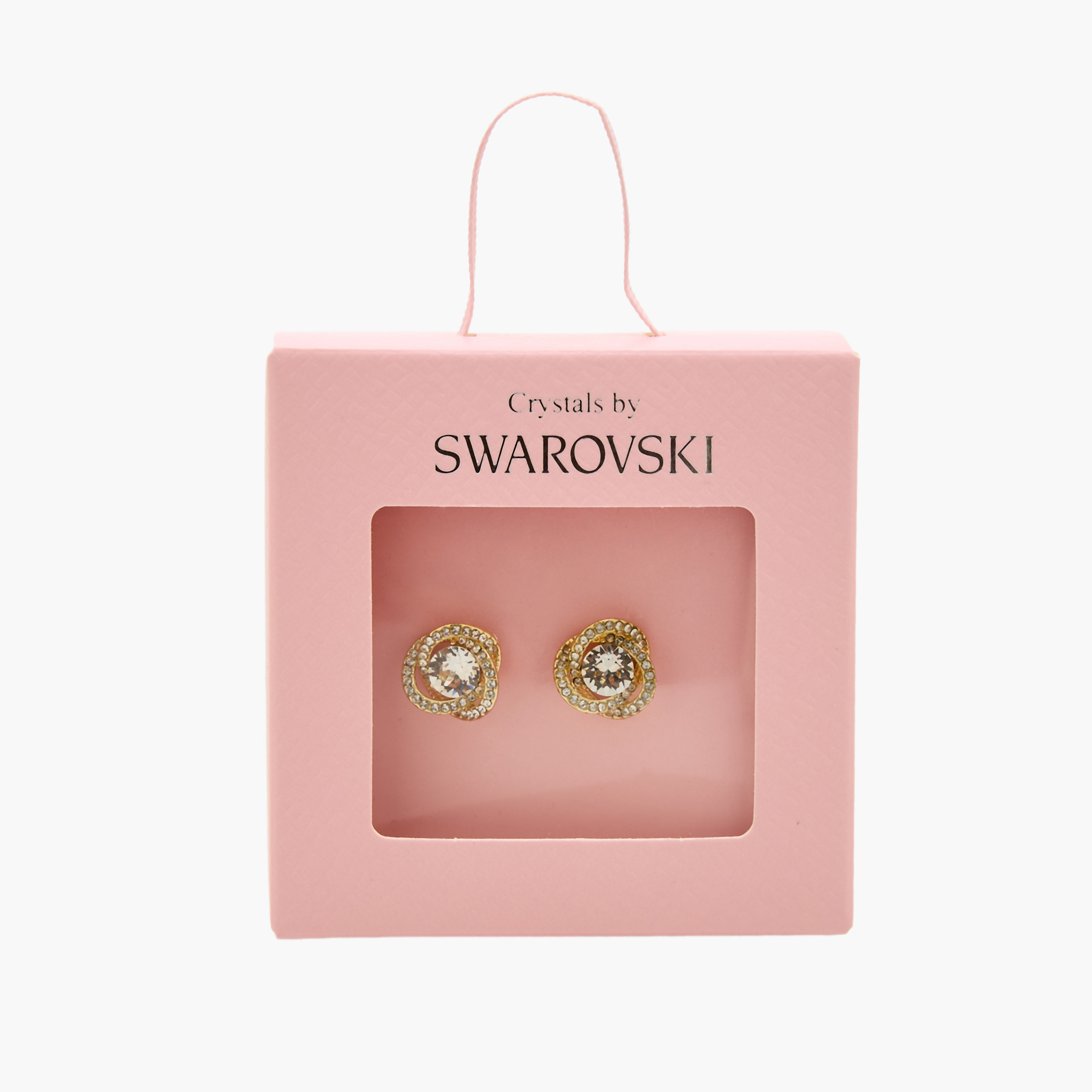 Gold Tone Swarovski Stone Embellished Stud Earrings with Pushback Closure-women-watchesandjewellery-jewellery-necklacesandpendants-image-5