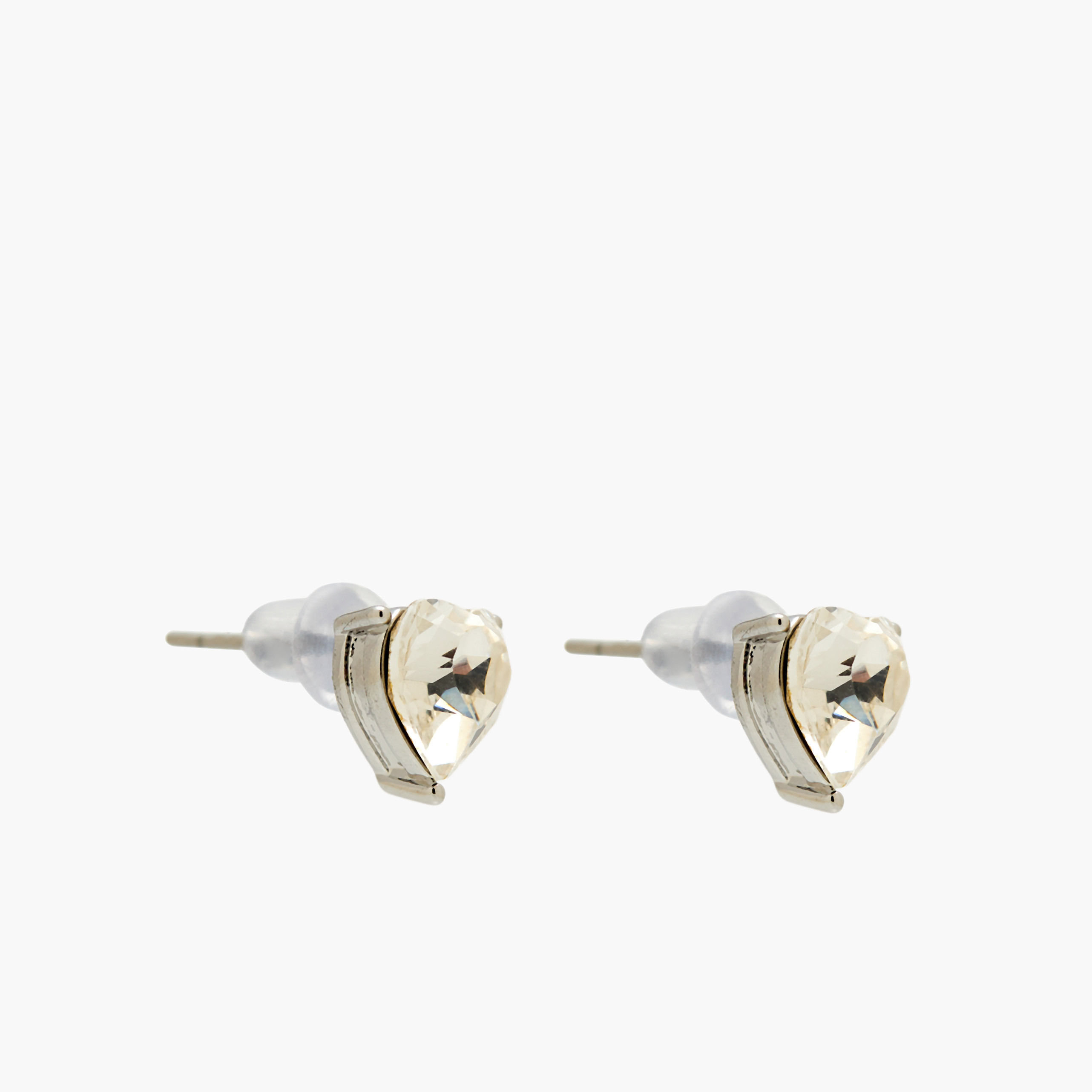 Pack of 2 Silver Tone Swarovski Stone Embellished Earrings with Pushback Closure-women-watchesandjewellery-jewellery-earrings-image-2
