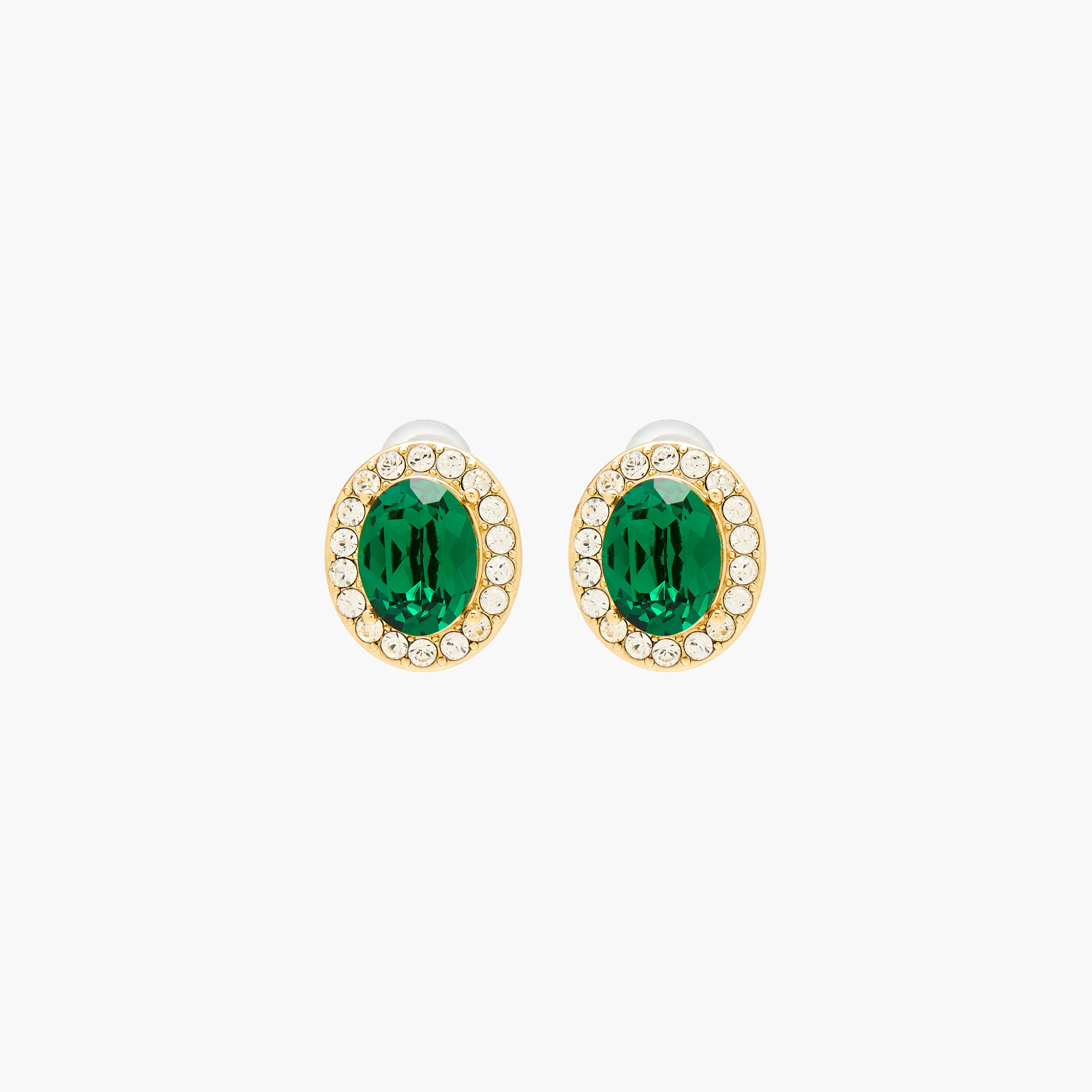 حلق مزين بأحجار بلون ذهبي ومكبس إغلاق خلفي من سواروفسكي-women-watchesandjewellery-jewellery-earrings-image-1
