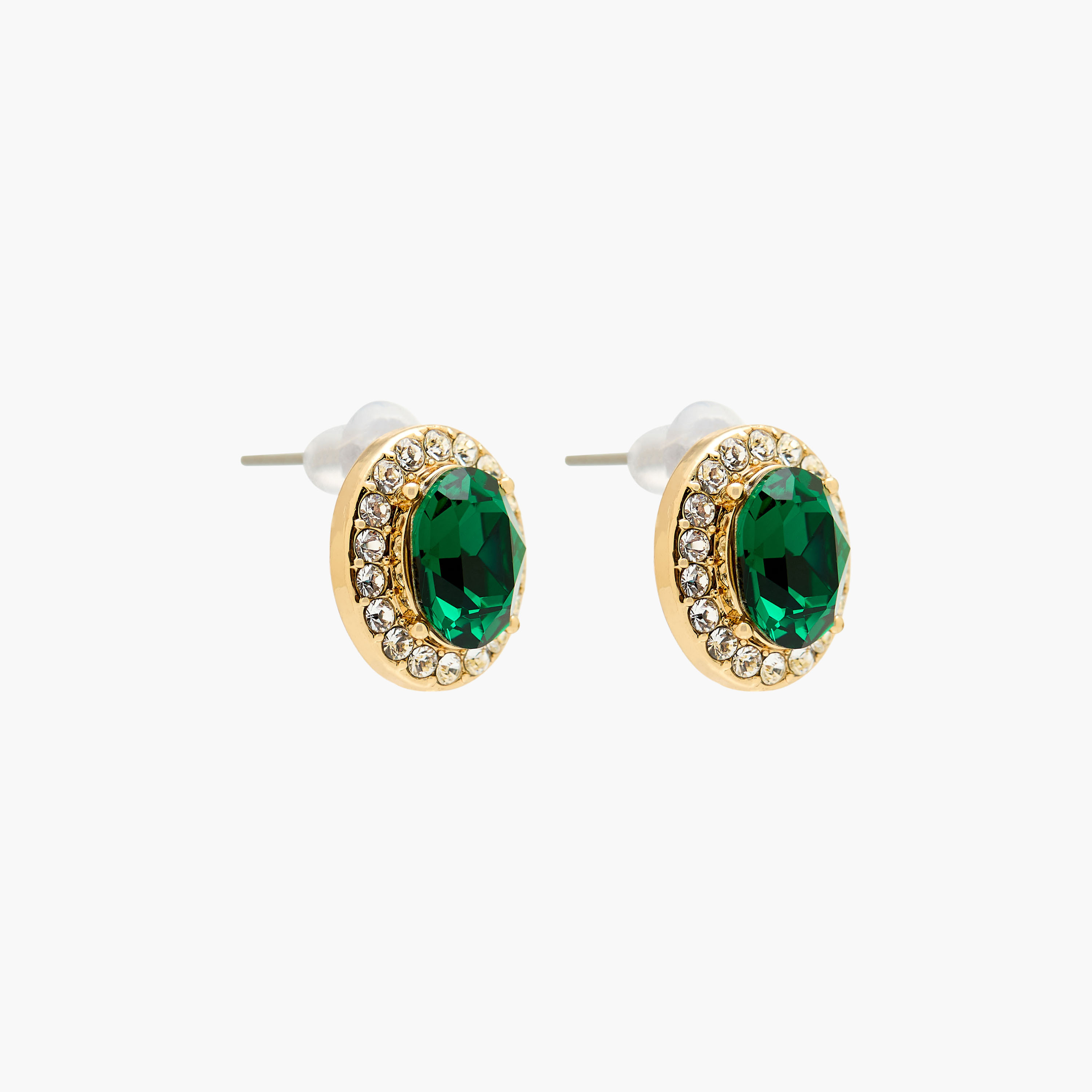 حلق مزين بأحجار بلون ذهبي ومكبس إغلاق خلفي من سواروفسكي-women-watchesandjewellery-jewellery-earrings-image-2