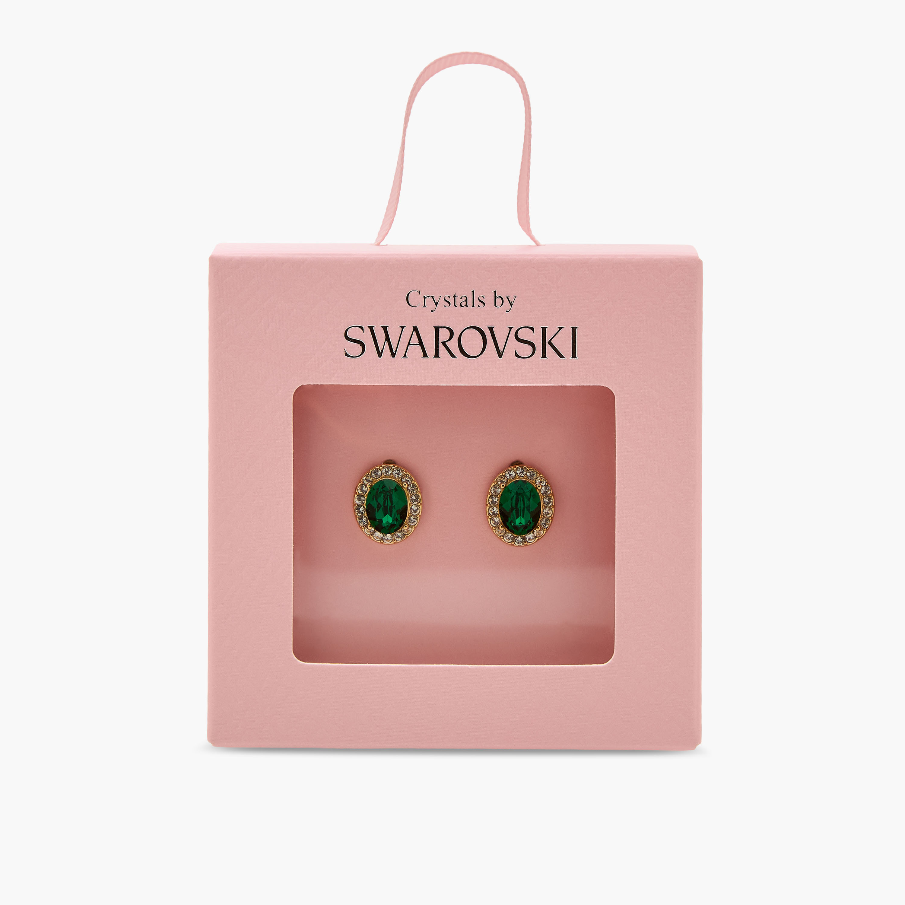 حلق مزين بأحجار بلون ذهبي ومكبس إغلاق خلفي من سواروفسكي-women-watchesandjewellery-jewellery-earrings-image-5