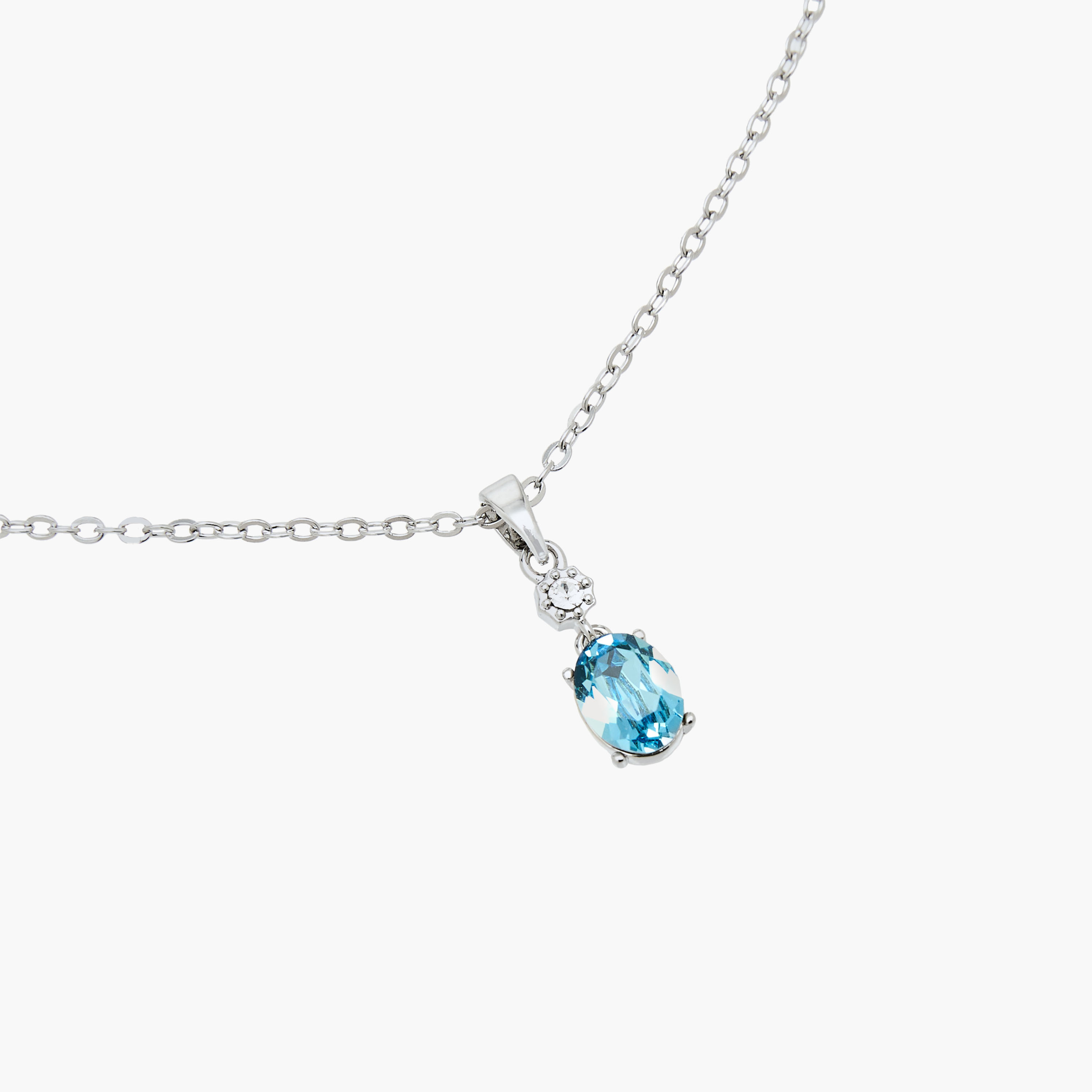 Silver Tone Necklace with Swarovski Pendant-women-watchesandjewellery-jewellery-necklacesandpendants-image-2