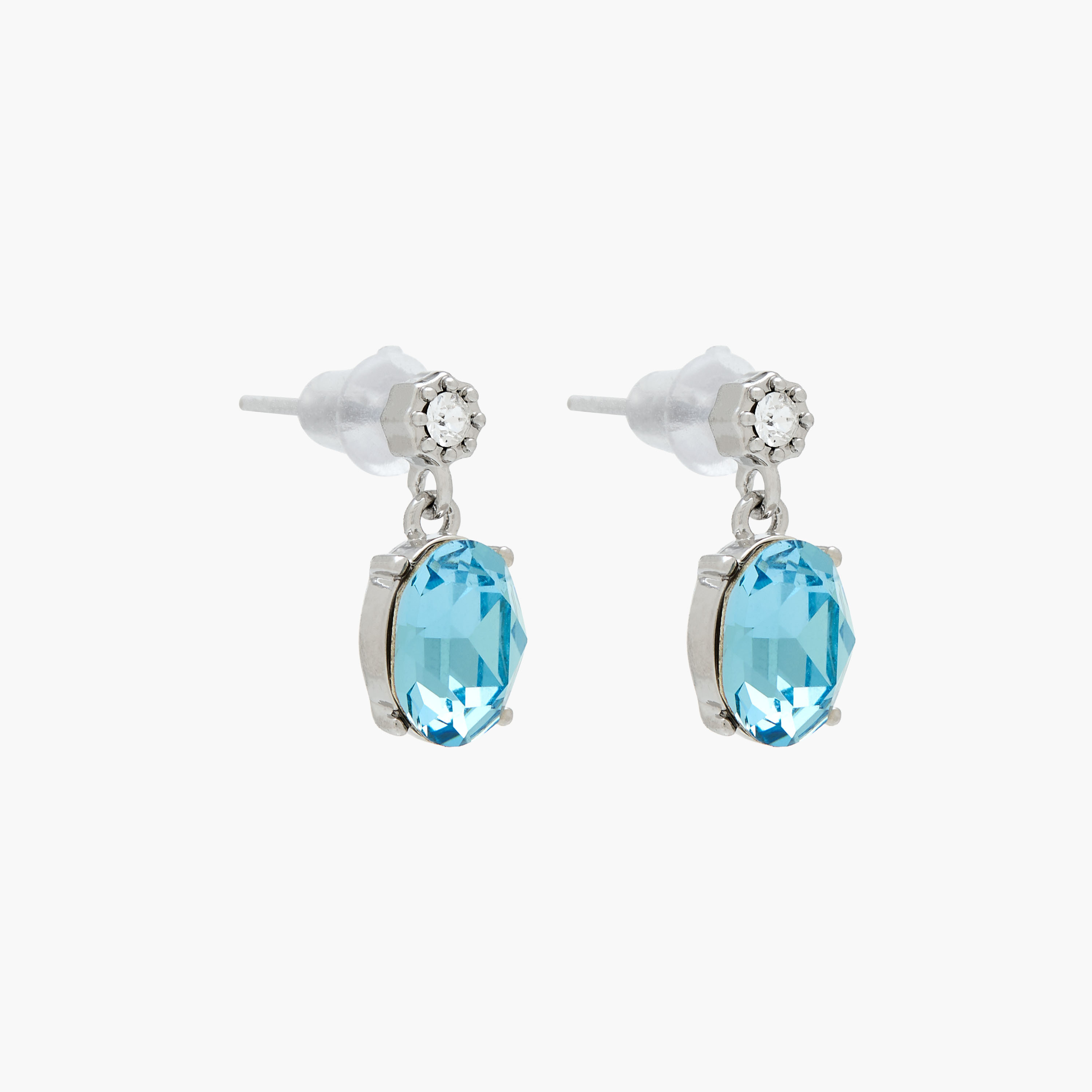 حلق متدلي مزين بأحجار بلون فضي ومكبس إغلاق خلفي من سواروفسكي-women-watchesandjewellery-jewellery-earrings-image-2