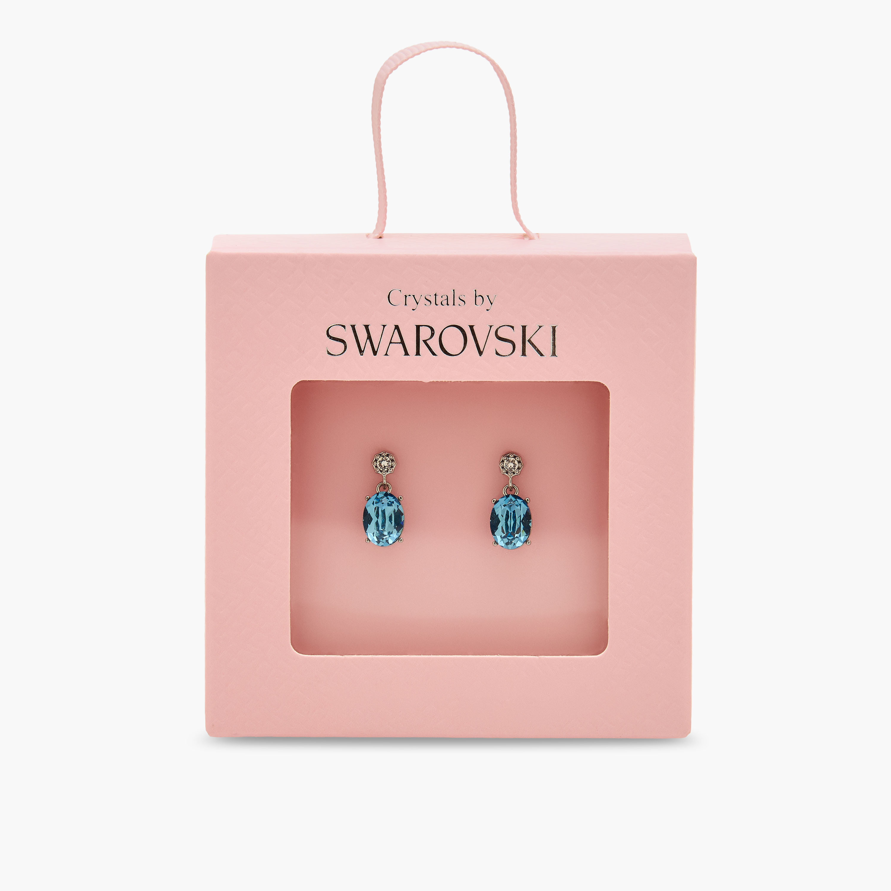 حلق متدلي مزين بأحجار بلون فضي ومكبس إغلاق خلفي من سواروفسكي-women-watchesandjewellery-jewellery-earrings-image-5