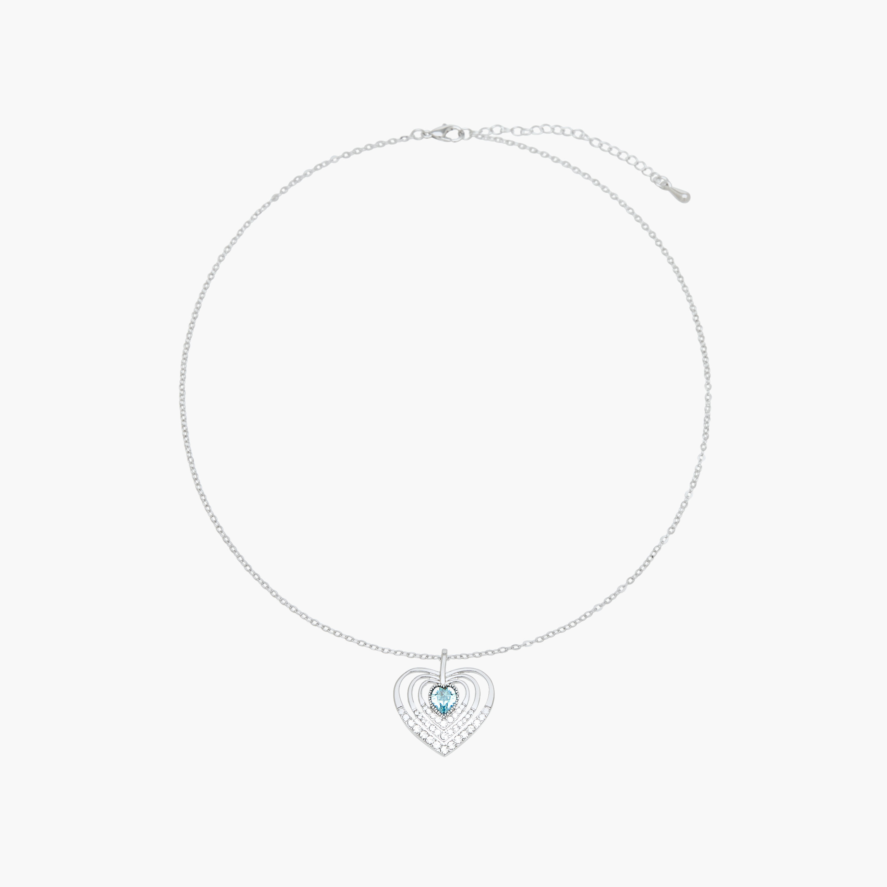 عقد بلون فضي ودلاية قلب سواروفسكي-women-watchesandjewellery-jewellery-necklacesandpendants-image-1