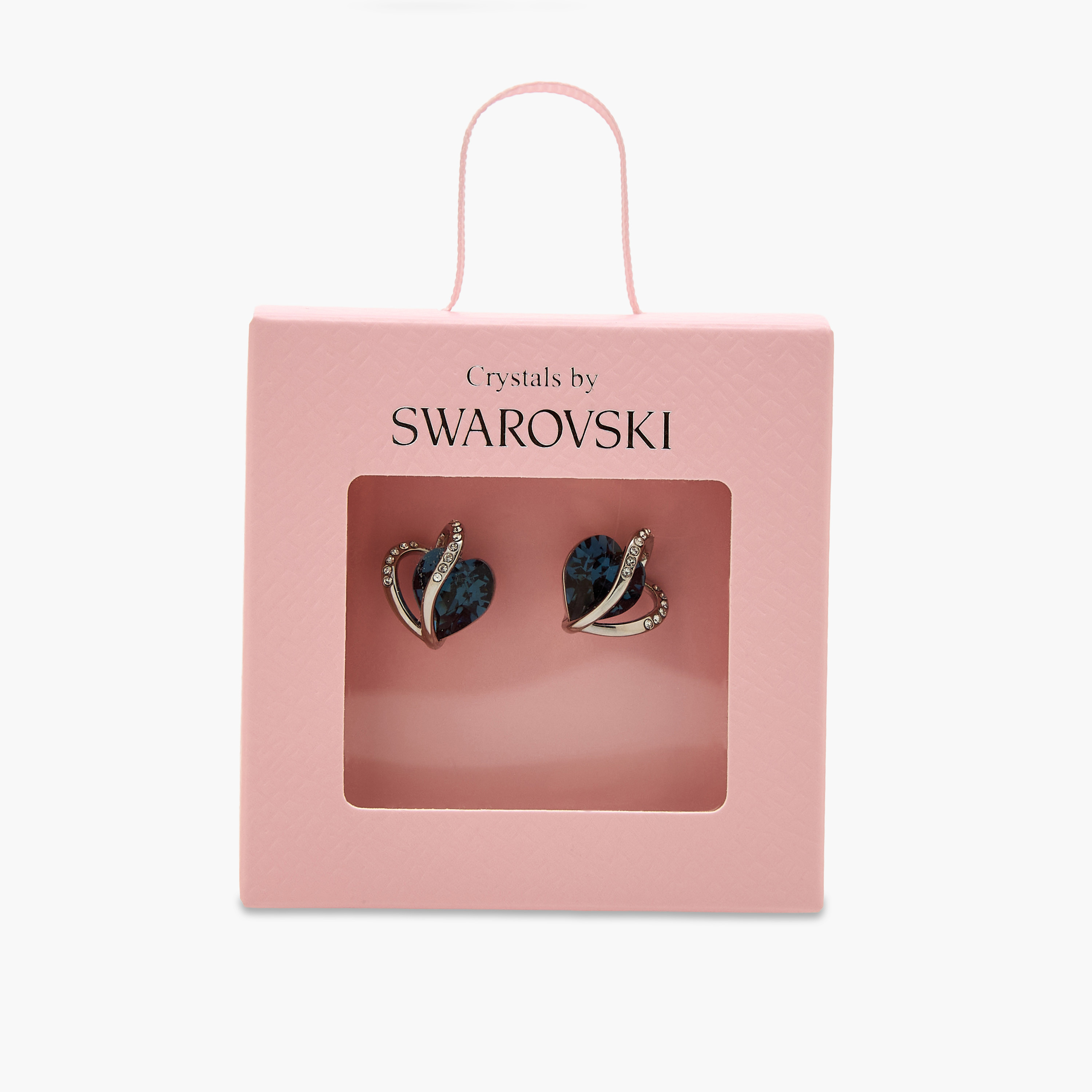Silver Tone Swarovski Stone Embellished Stud Earrings with Pushback Closure-women-watchesandjewellery-jewellery-earrings-image-5