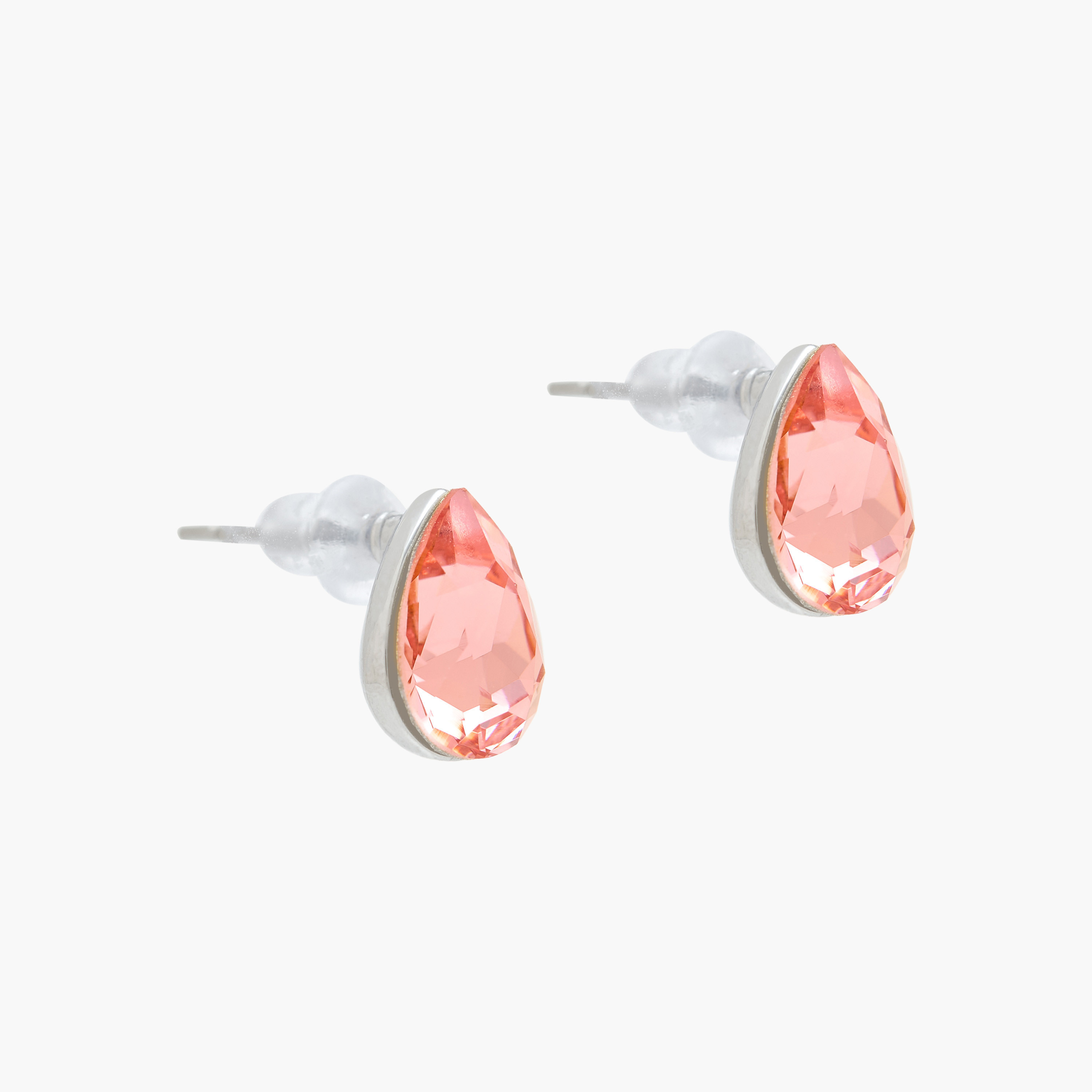 Silver Tone Swarovski Stone Embellished Stud Earrings with Pushback Closure-women-watchesandjewellery-jewellery-earrings-image-2