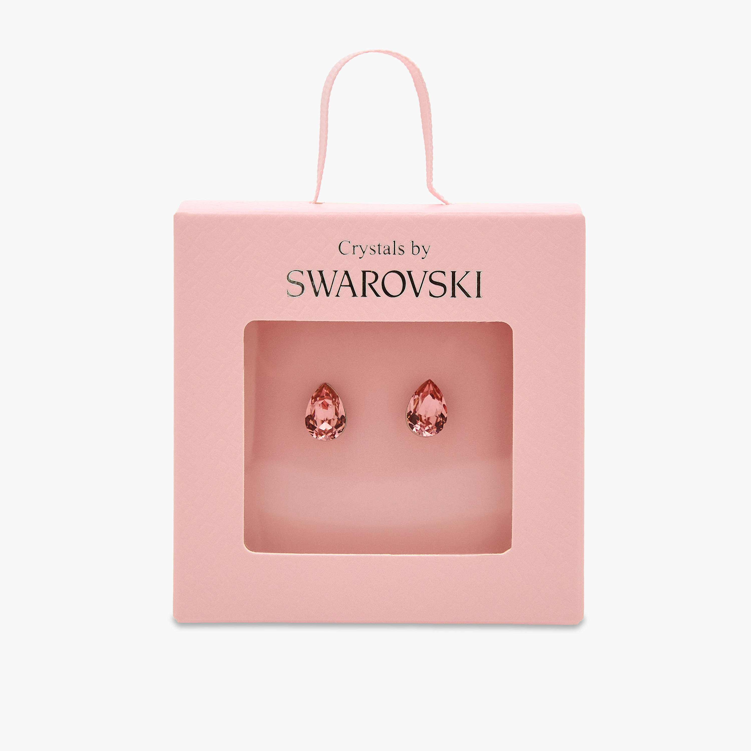 Silver Tone Swarovski Stone Embellished Stud Earrings with Pushback Closure-women-watchesandjewellery-jewellery-earrings-image-5