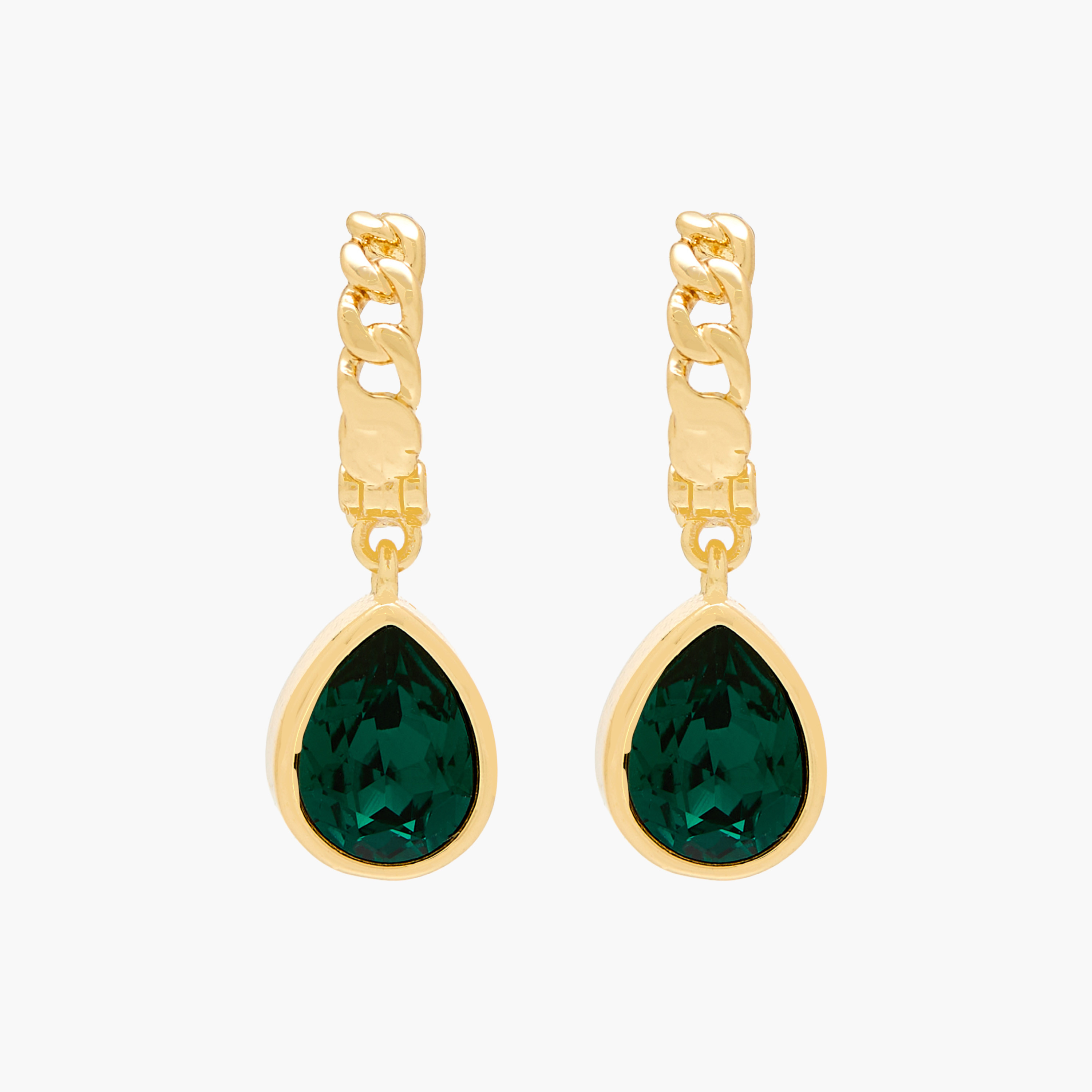 Gold Tone Swarovski Stone Embellished Hoop Earrings with Hinge Closure-women-watchesandjewellery-jewellery-earrings-image-1