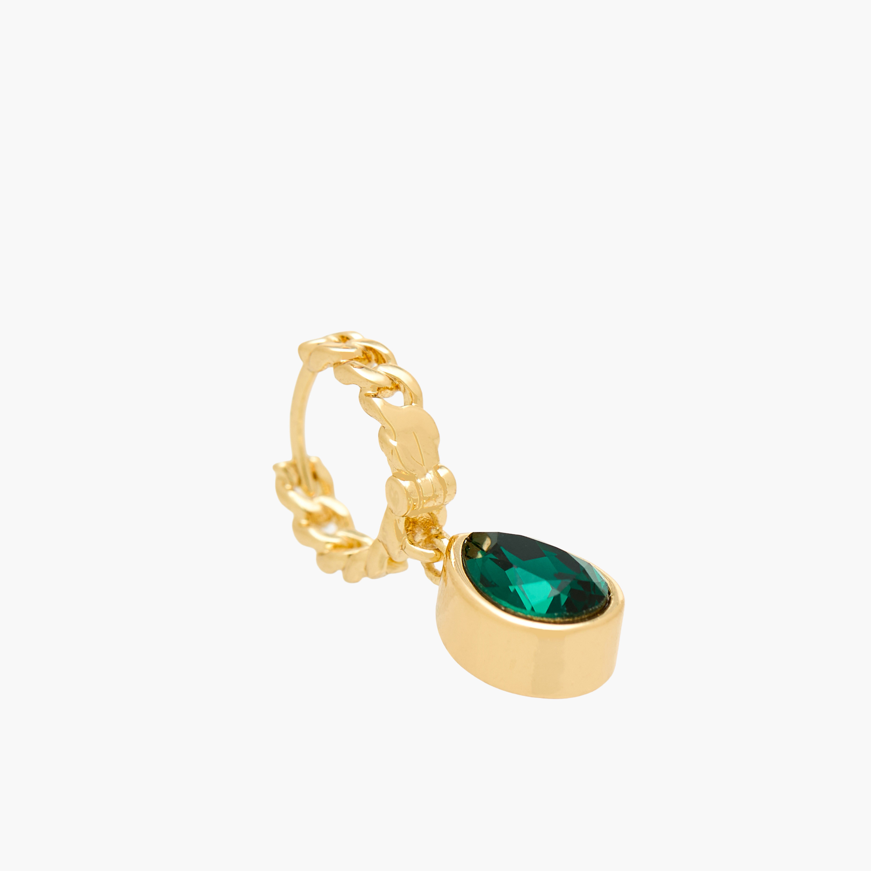 Gold Tone Swarovski Stone Embellished Hoop Earrings with Hinge Closure-women-watchesandjewellery-jewellery-earrings-image-3