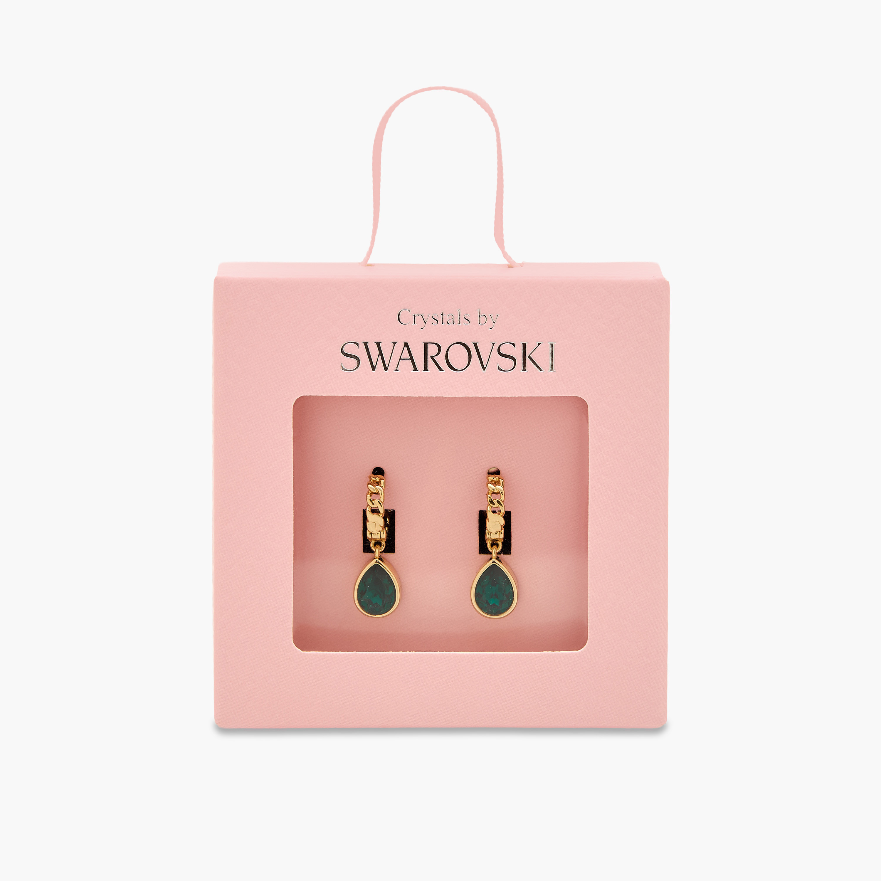 Gold Tone Swarovski Stone Embellished Hoop Earrings with Hinge Closure-women-watchesandjewellery-jewellery-earrings-image-5
