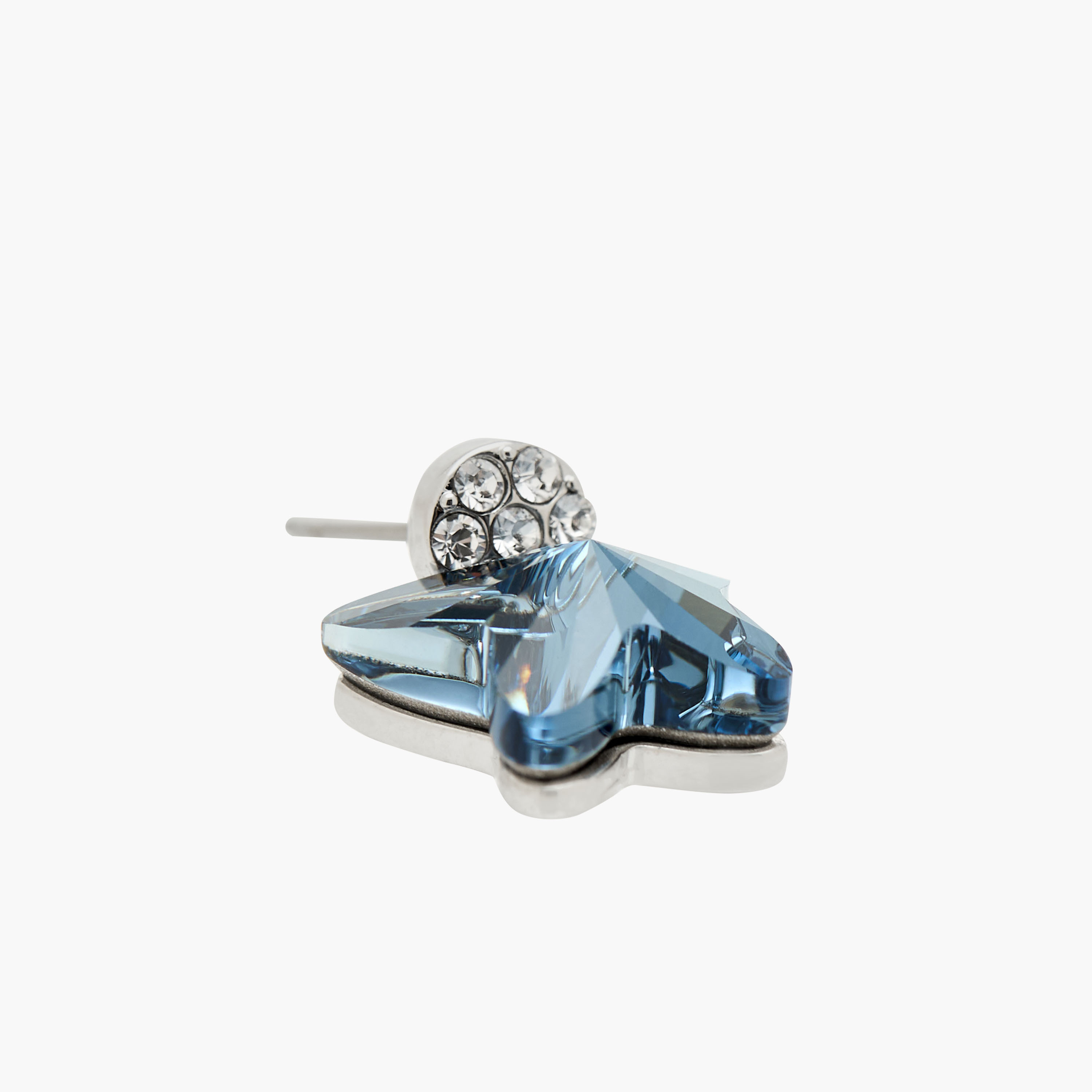 Silver Tone Swarovski Stone Embellished Butterfly Earrings with Pushback Closure-women-watchesandjewellery-jewellery-earrings-image-3