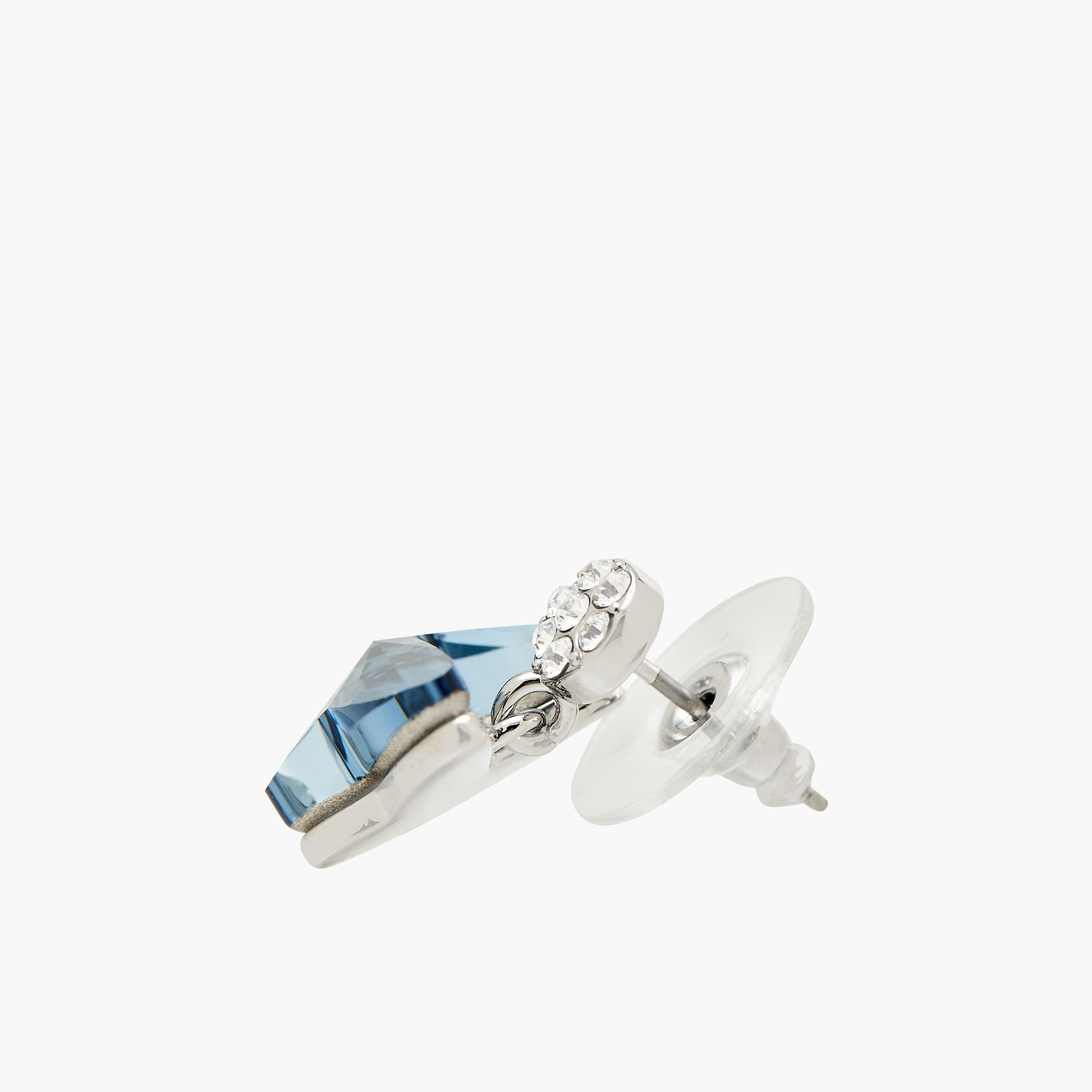 Silver Tone Swarovski Stone Embellished Butterfly Earrings with Pushback Closure-women-watchesandjewellery-jewellery-earrings-image-4