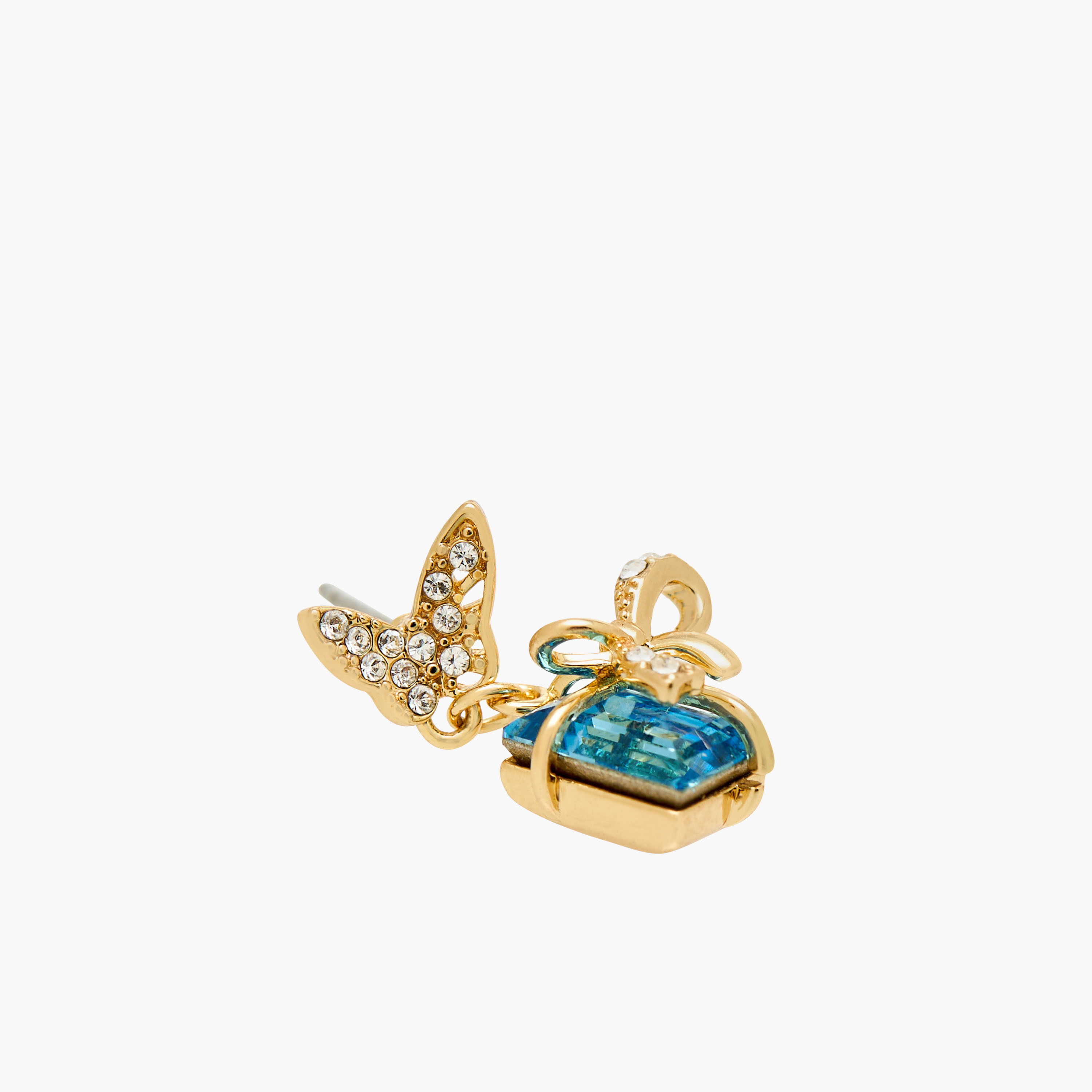 Gold Tone Swarovski Stone Embellished Dangling Earrings with Pushback Closure-women-watchesandjewellery-jewellery-earrings-image-3