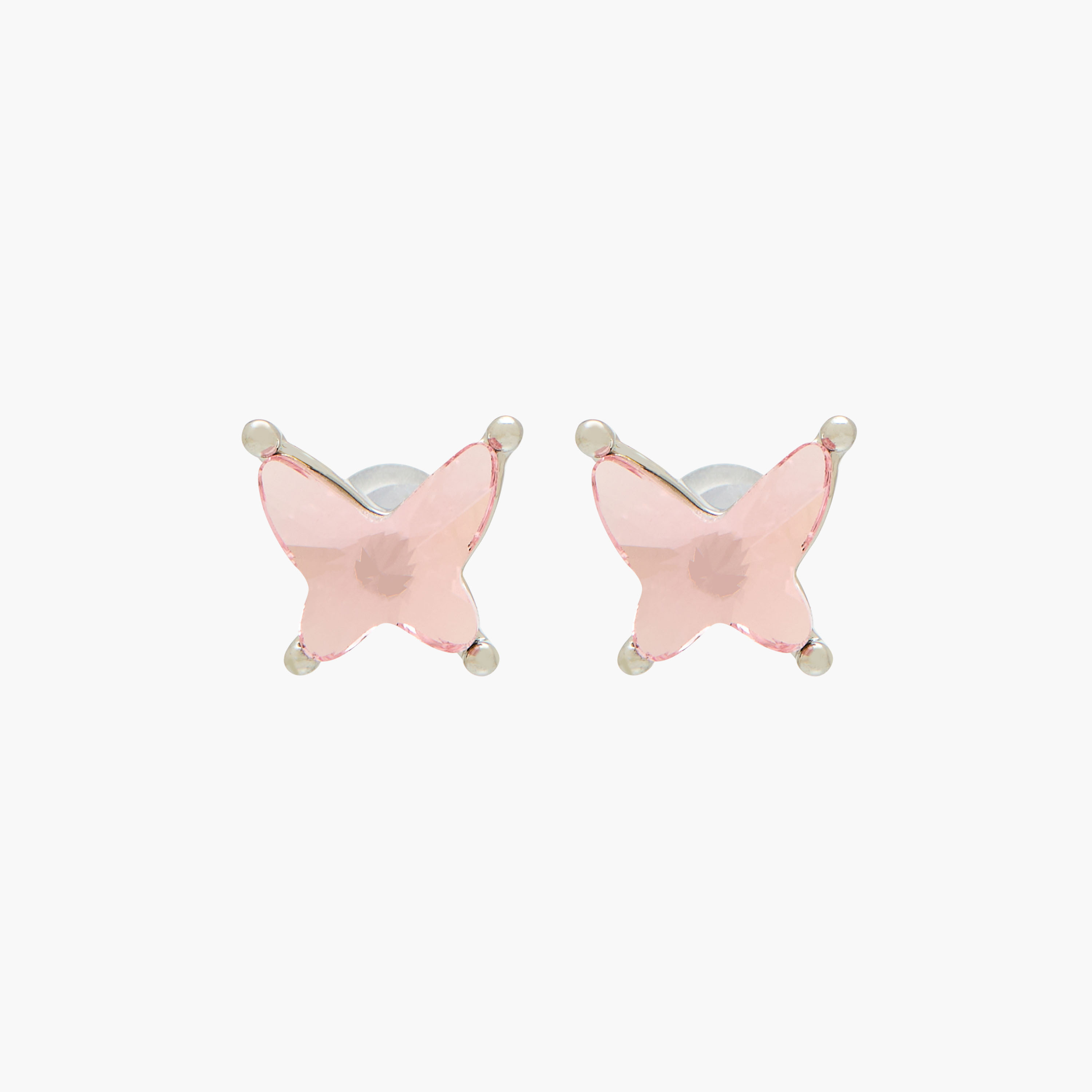 Silver Tone Swarovski Stone Embellished Stud Earrings with Pushback Closure-women-watchesandjewellery-jewellery-earrings-image-1