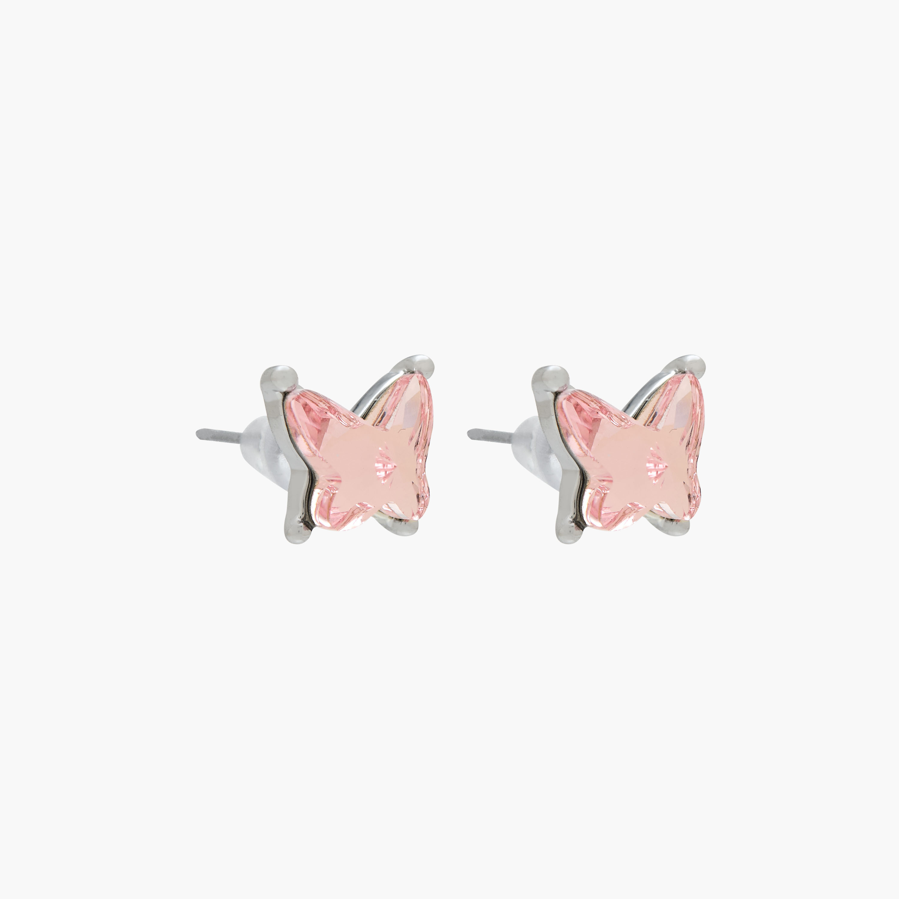Silver Tone Swarovski Stone Embellished Stud Earrings with Pushback Closure-women-watchesandjewellery-jewellery-earrings-image-2