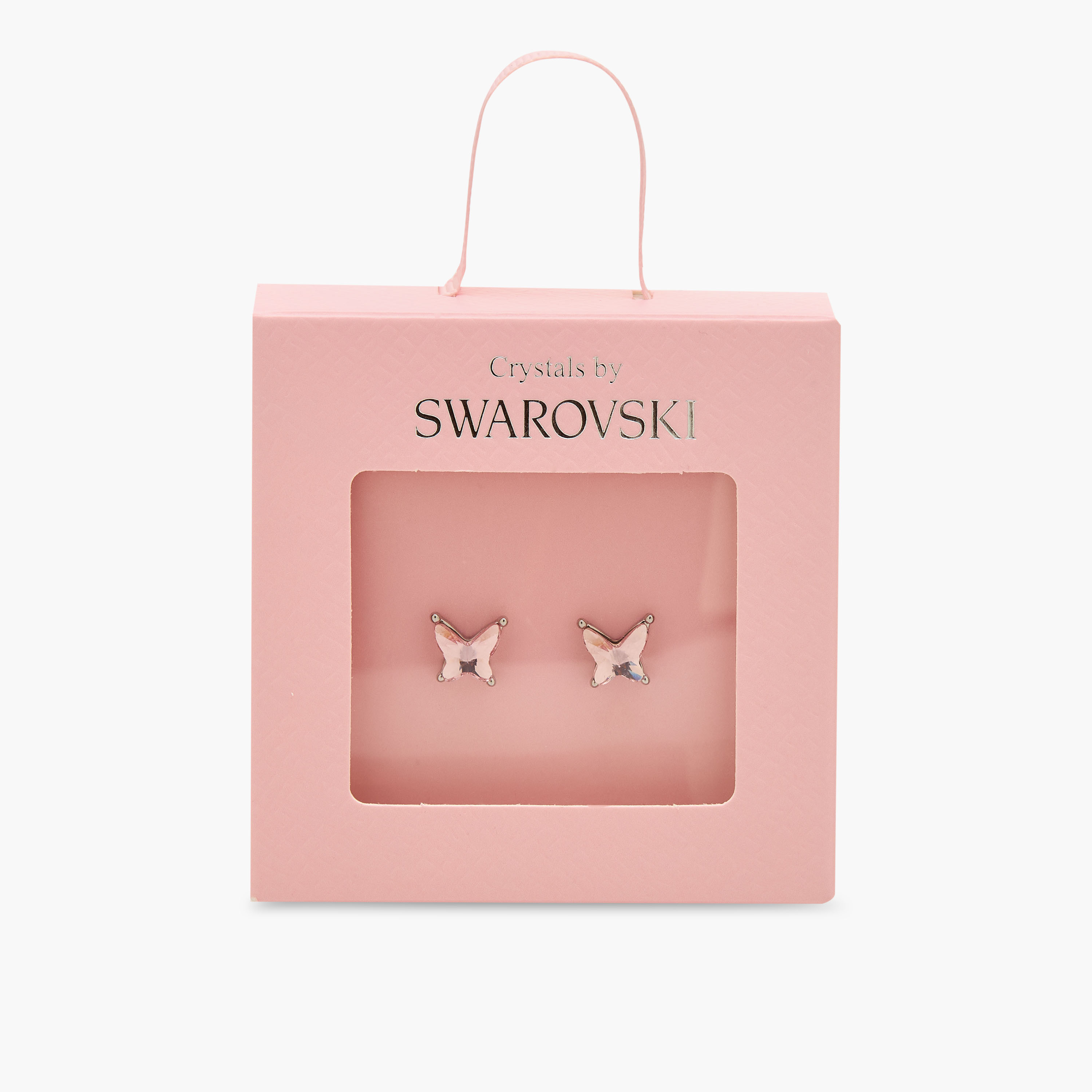 Silver Tone Swarovski Stone Embellished Stud Earrings with Pushback Closure-women-watchesandjewellery-jewellery-earrings-image-5
