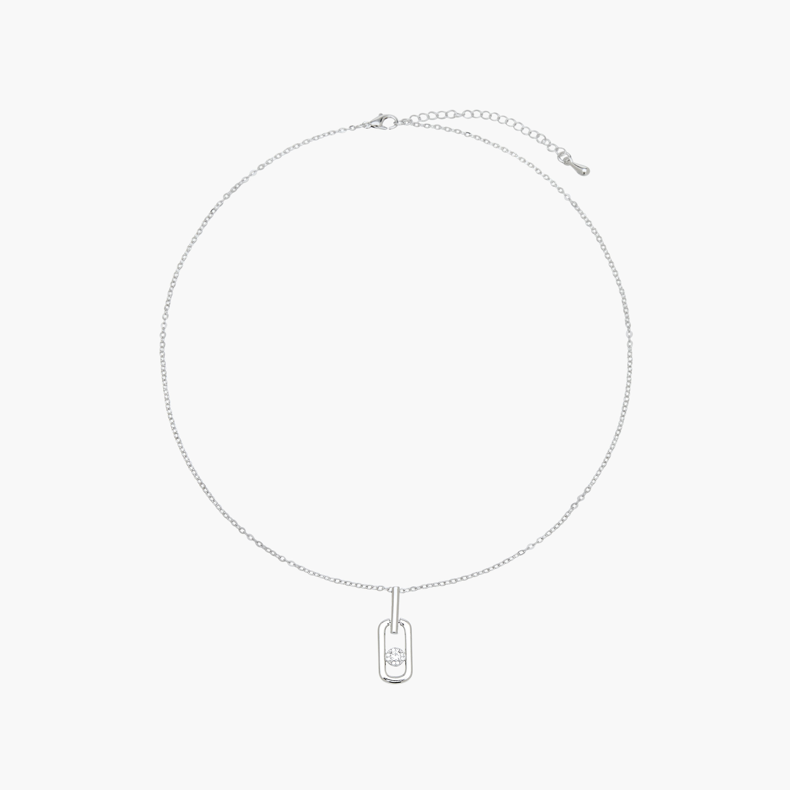 عقد بلون فضي بدلاية مزينة بحجر سواروفسكي-women-watchesandjewellery-jewellery-necklacesandpendants-image-1