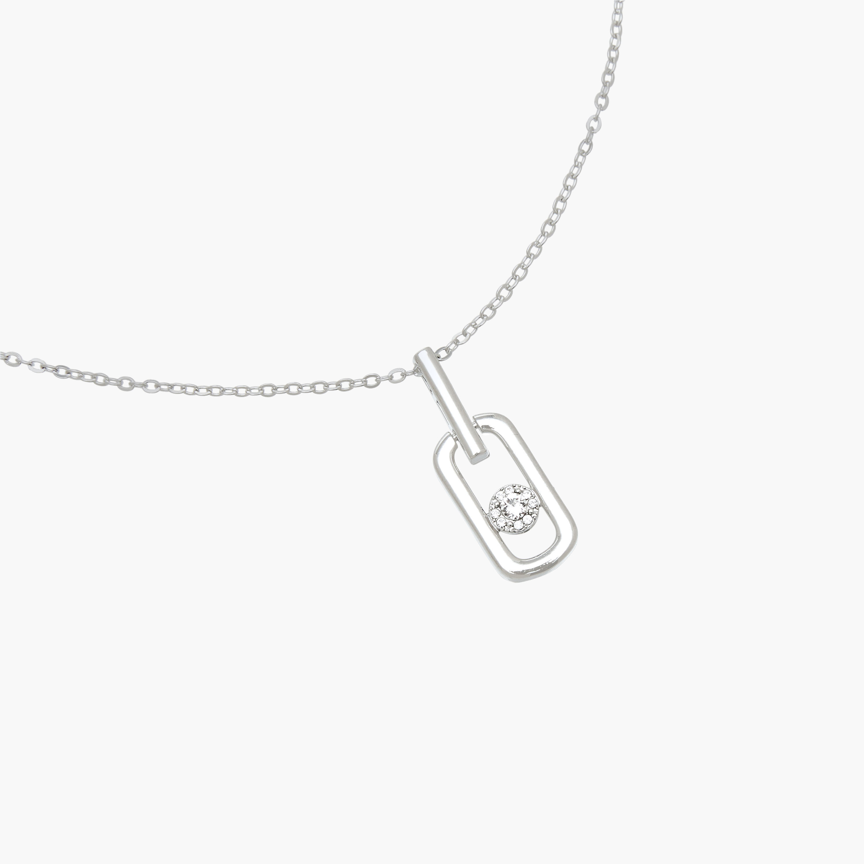 عقد بلون فضي بدلاية مزينة بحجر سواروفسكي-women-watchesandjewellery-jewellery-necklacesandpendants-image-2