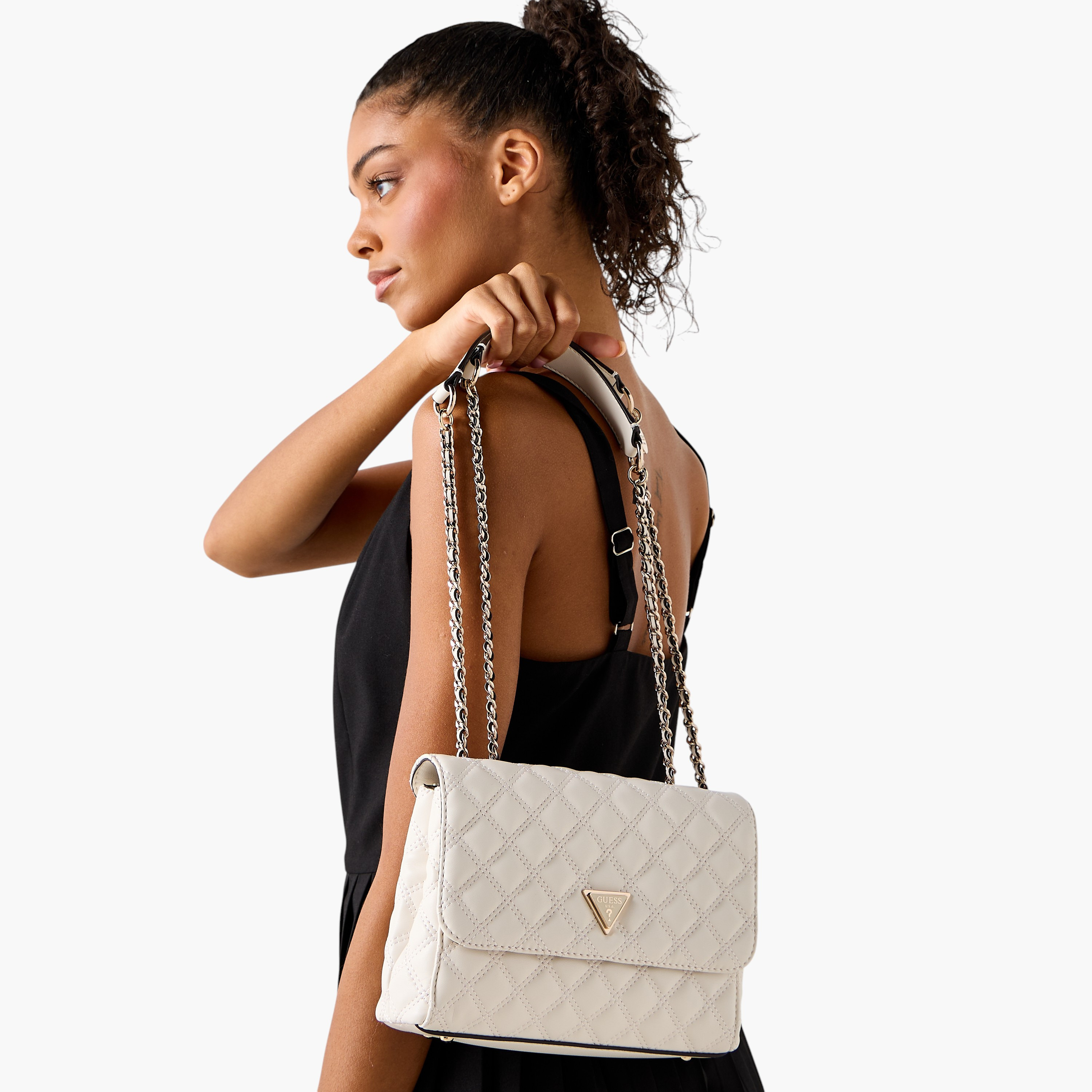 Guess Giully II Quilted Shoulder Bag with Chain Strap-women-bagsandwallets-handbags-image-2