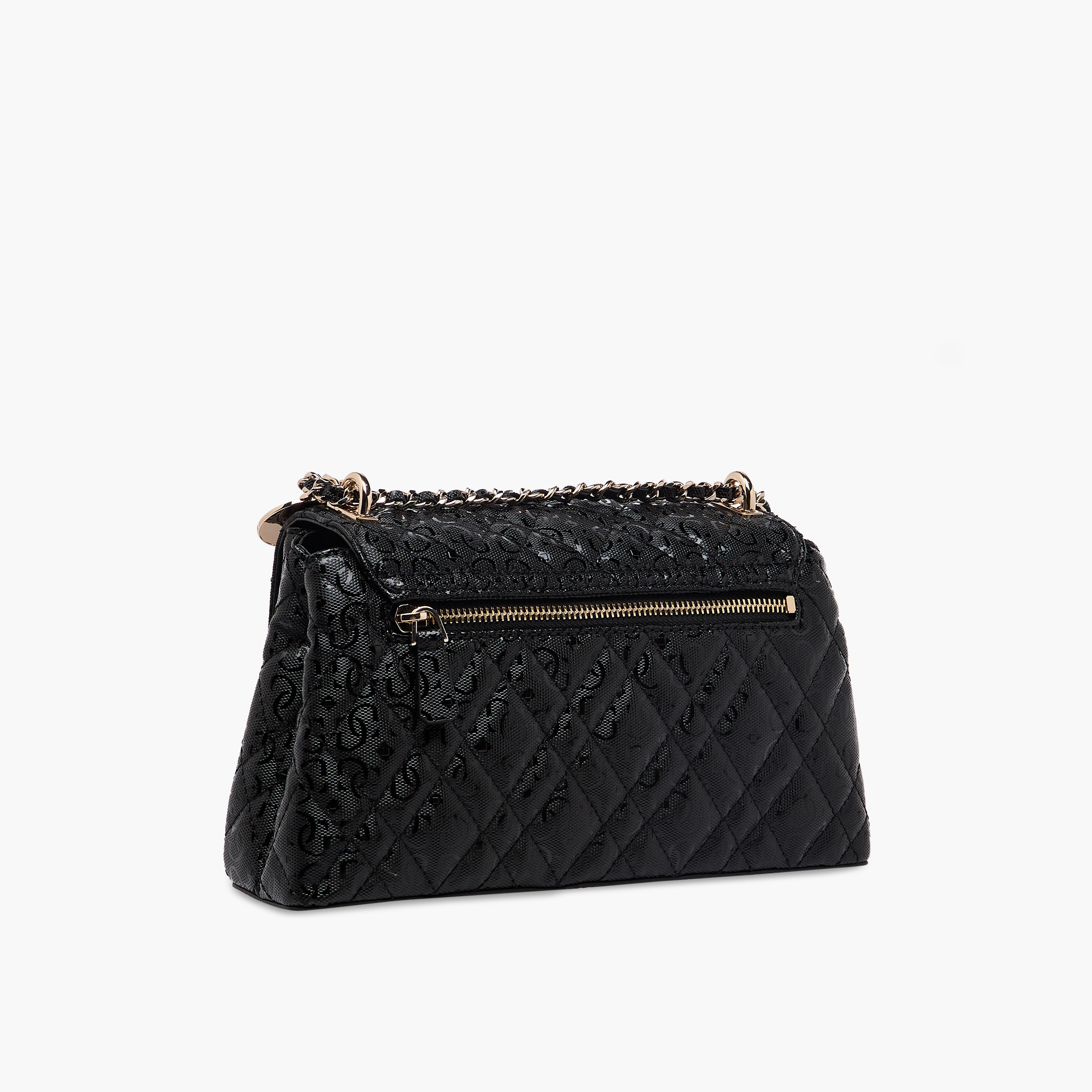 Guess Isemay Quilted Crossbody Bag with Chain Strap-women-bagsandwallets-handbags-image-4