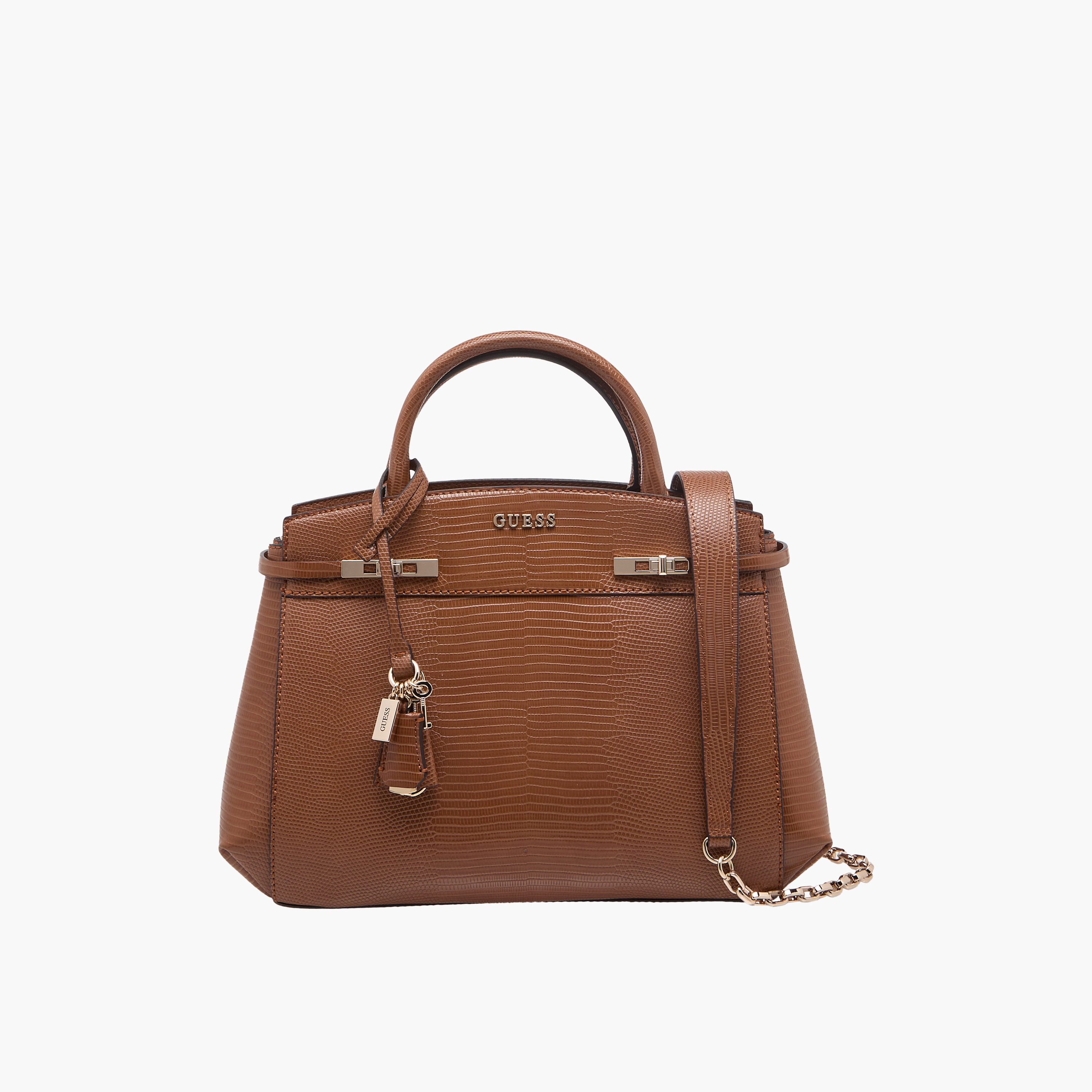 Guess Melinda Textured Satchel with Detachable Strap-women-bagsandwallets-handbags-image-1