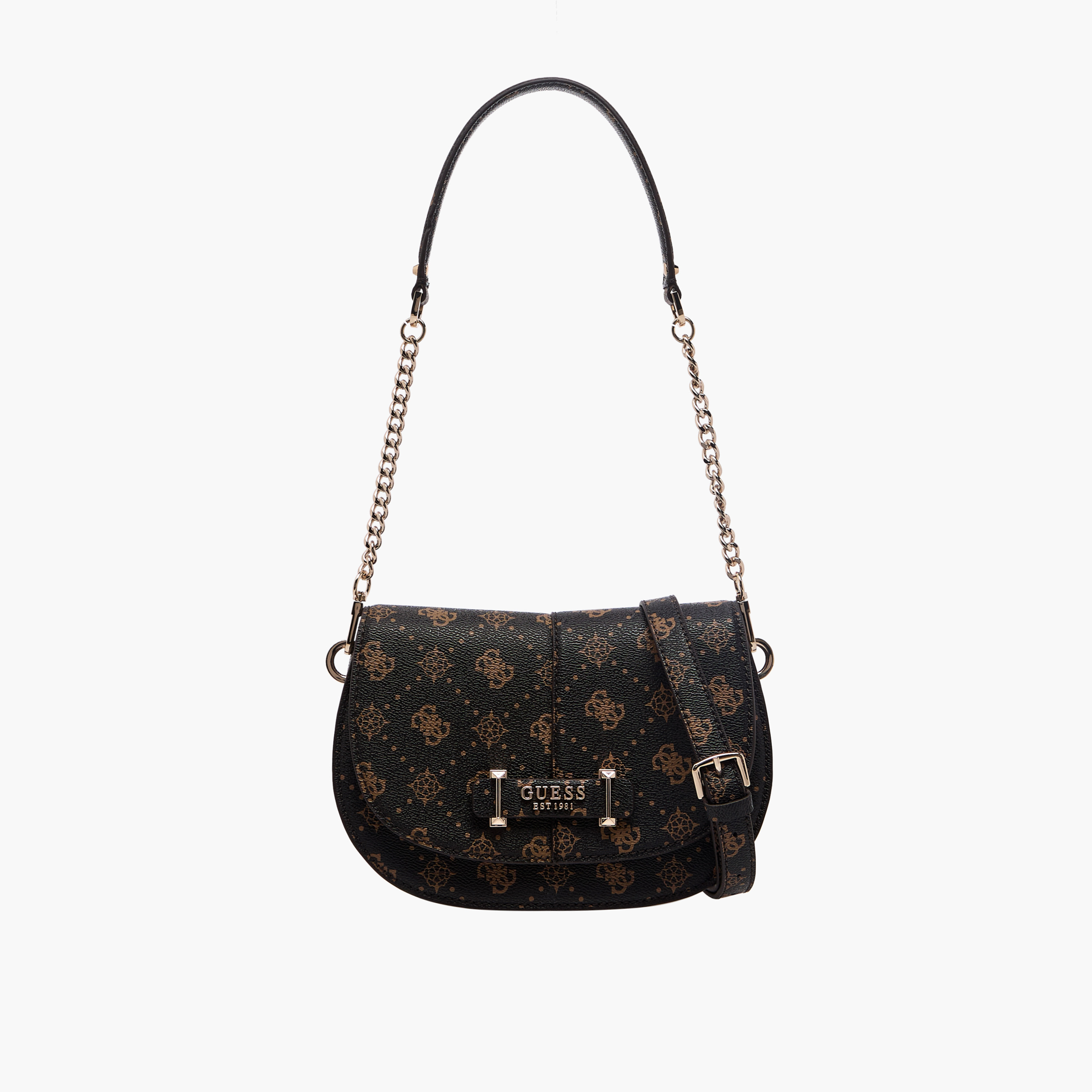 Guess Carrie Monogram Print Shoulder Bag with Detachable Strap-women-bagsandwallets-handbags-image-1