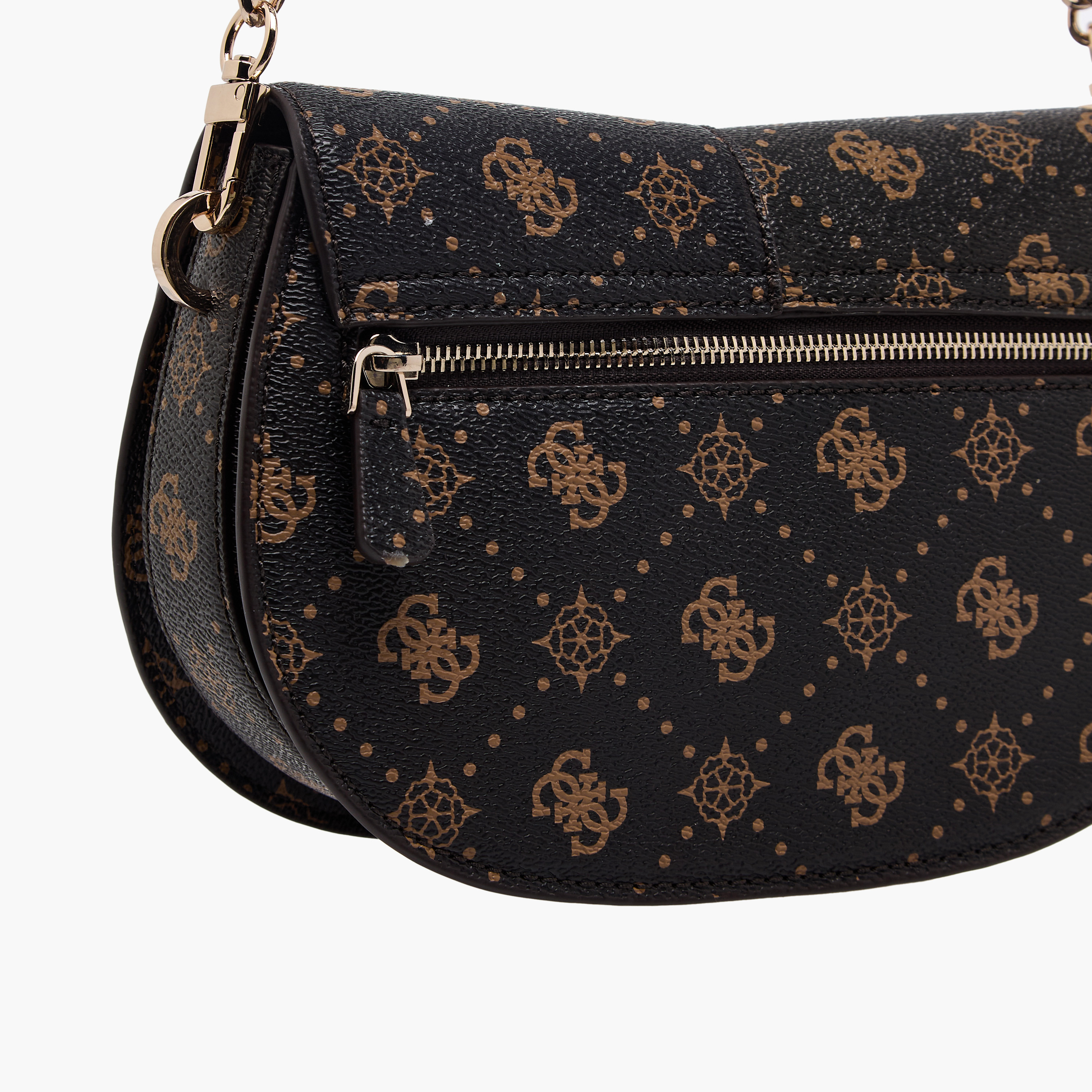 Guess Carrie Monogram Print Shoulder Bag with Detachable Strap-women-bagsandwallets-handbags-image-6